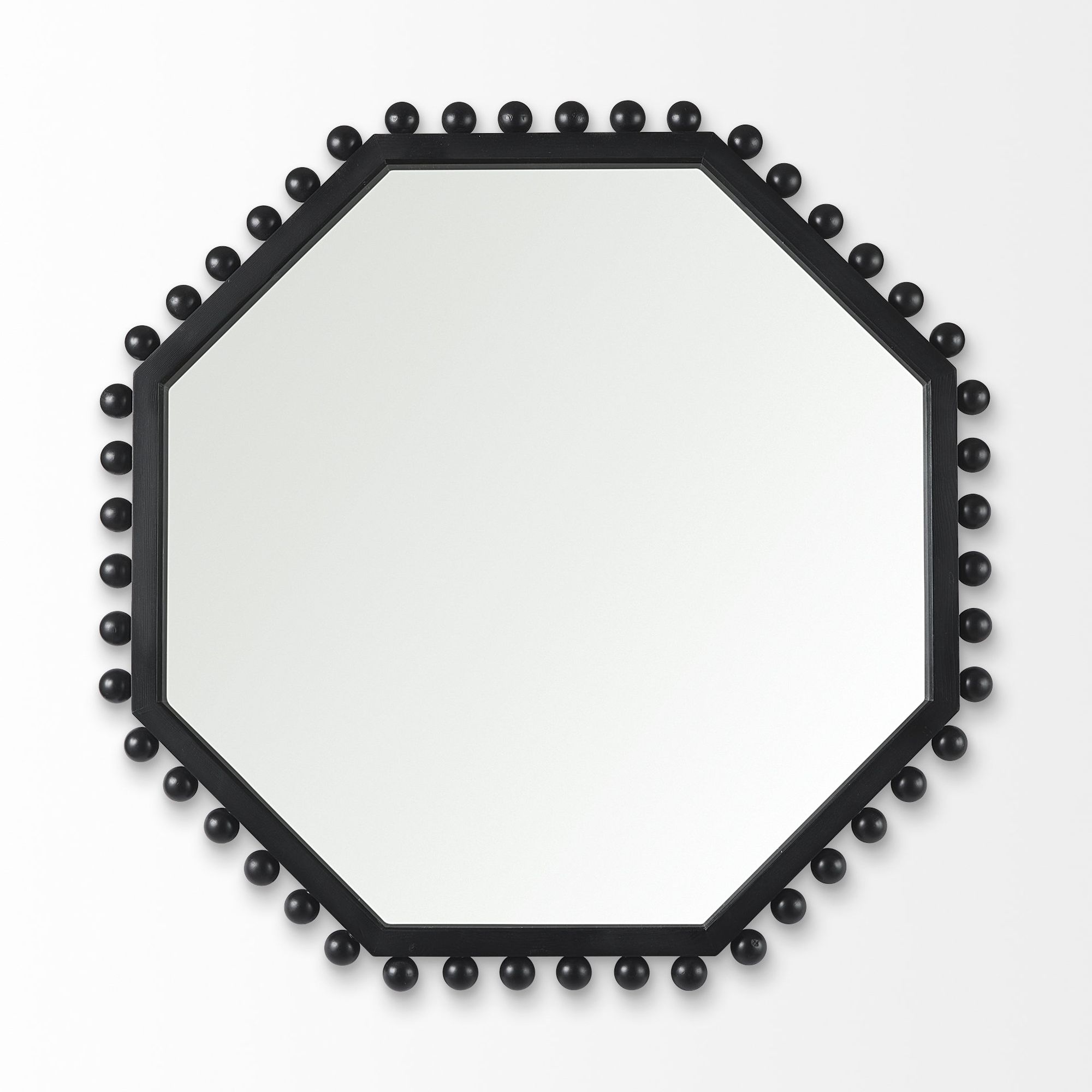 Mercana Torquay Octagon Wood Frame Mirror - Black