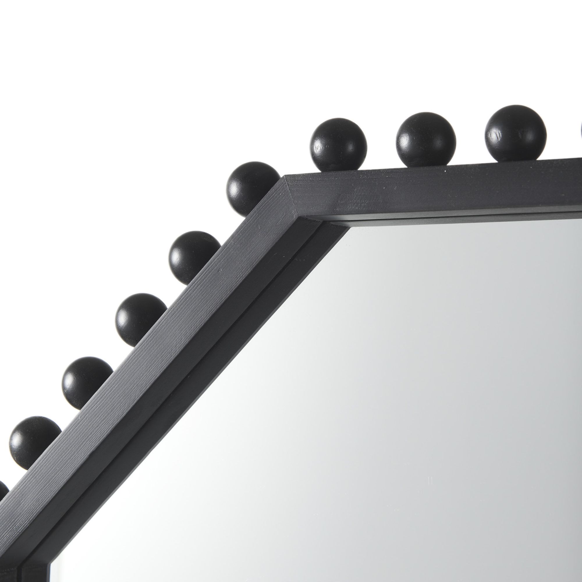 Mercana Torquay Octagon Wood Frame Mirror - Black