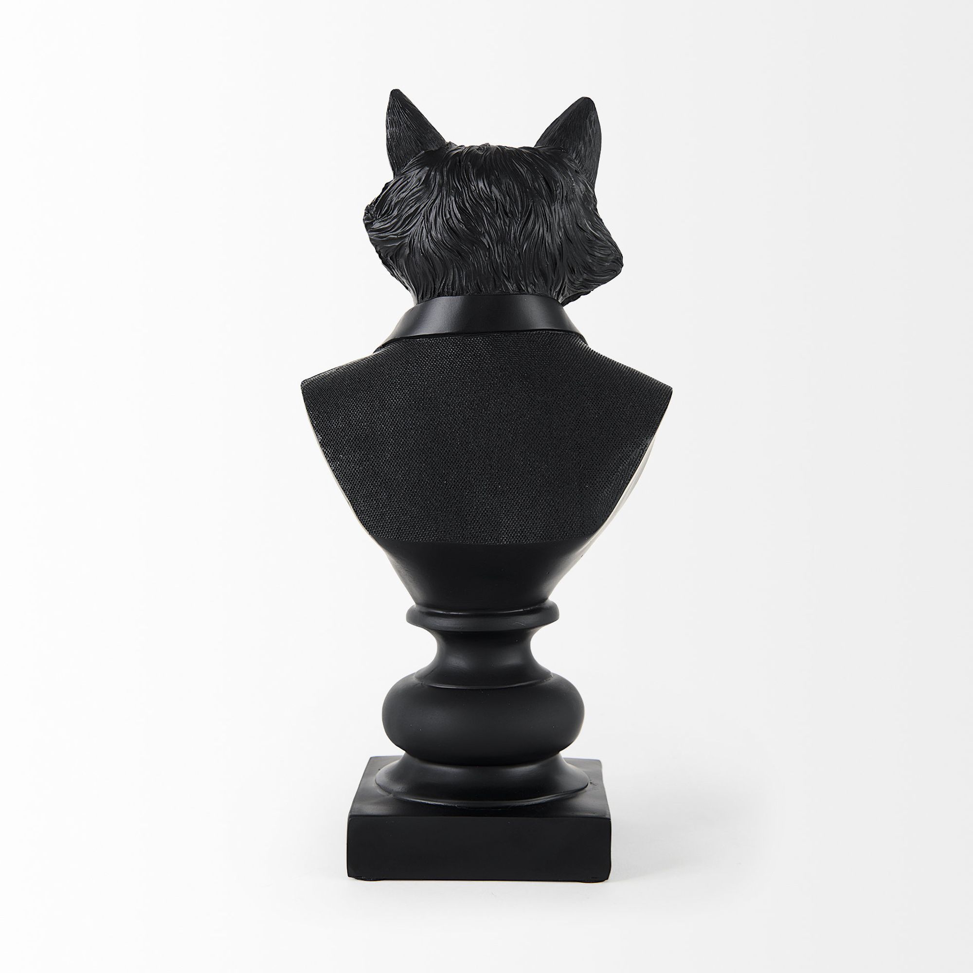 Mercana Murray Painted Resin Fox in a Suit Bust - Black