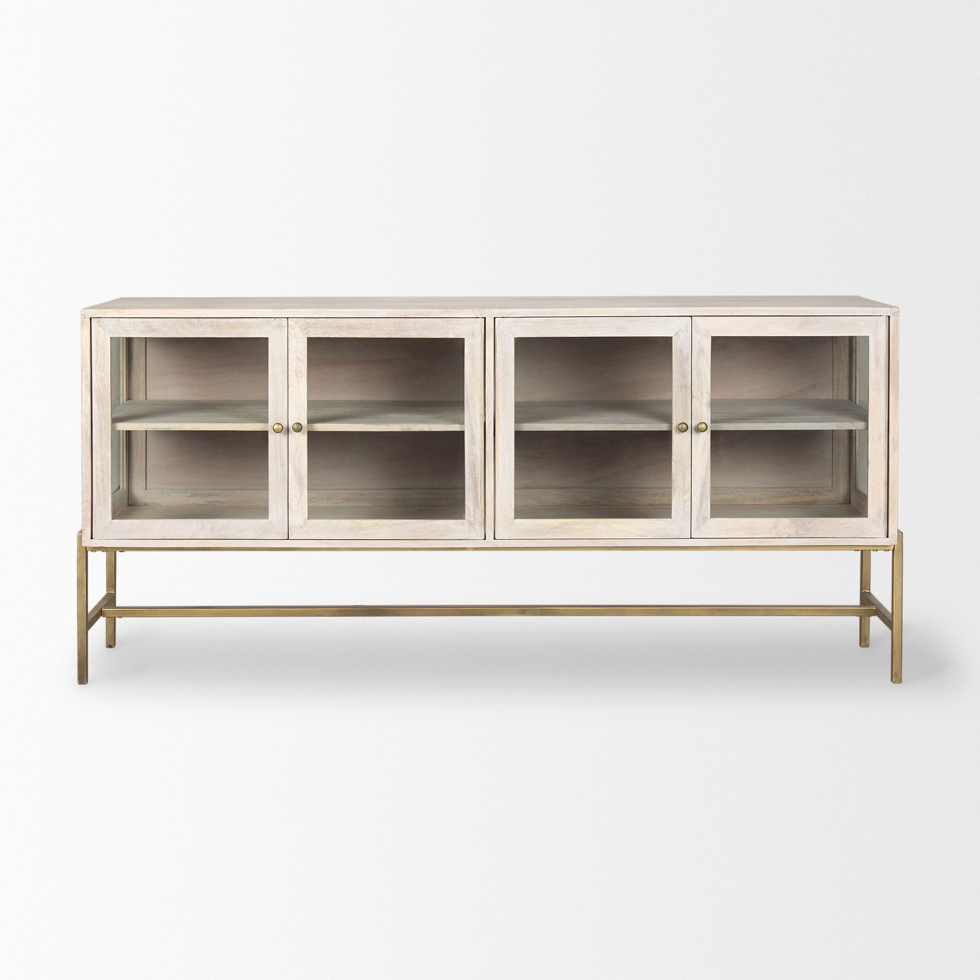 Mercana Arelius 4 Doors Sideboard - White, Wood