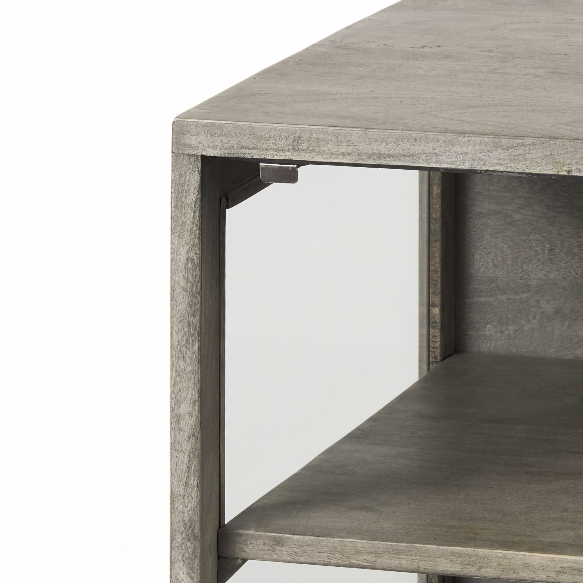 Mercana Arelius End Table with Black Metal Frame - Gray