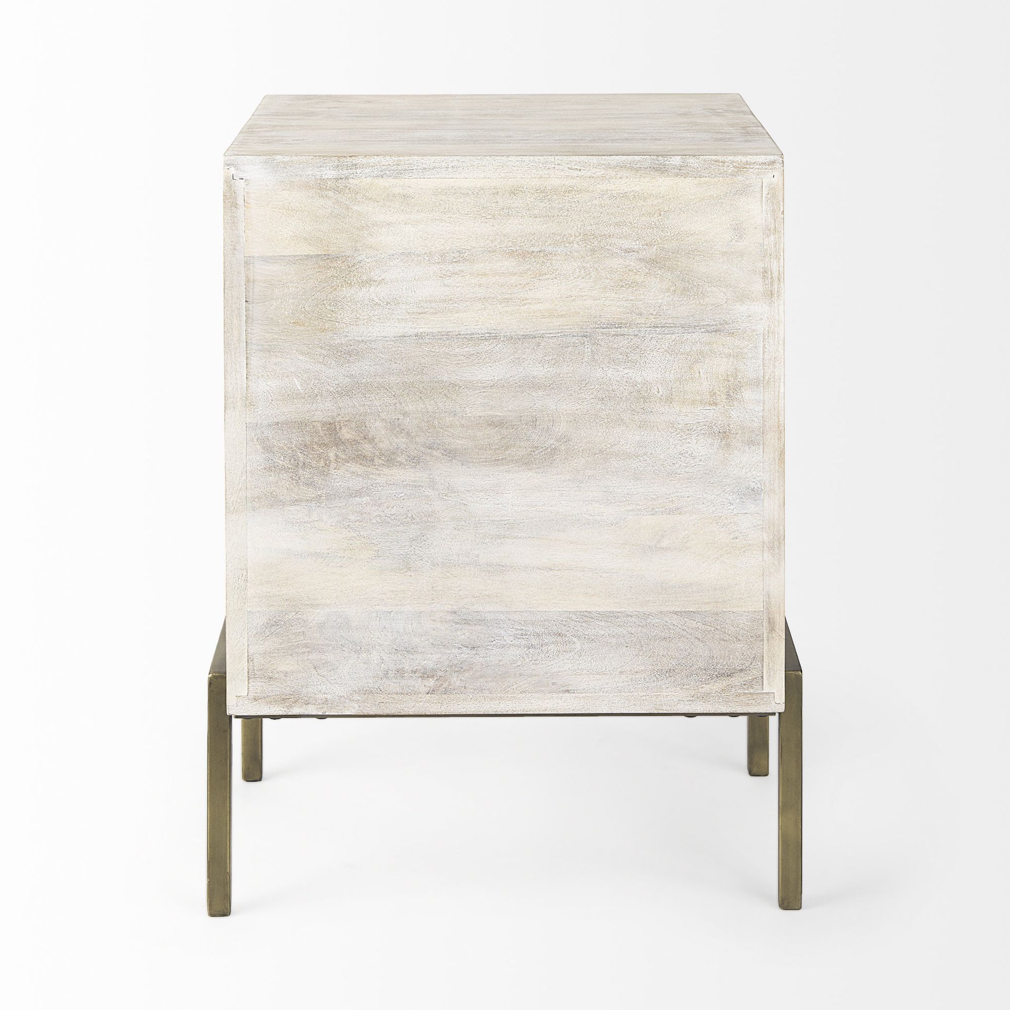 Mercana Arelius End Table with Gold Metal Frame - White