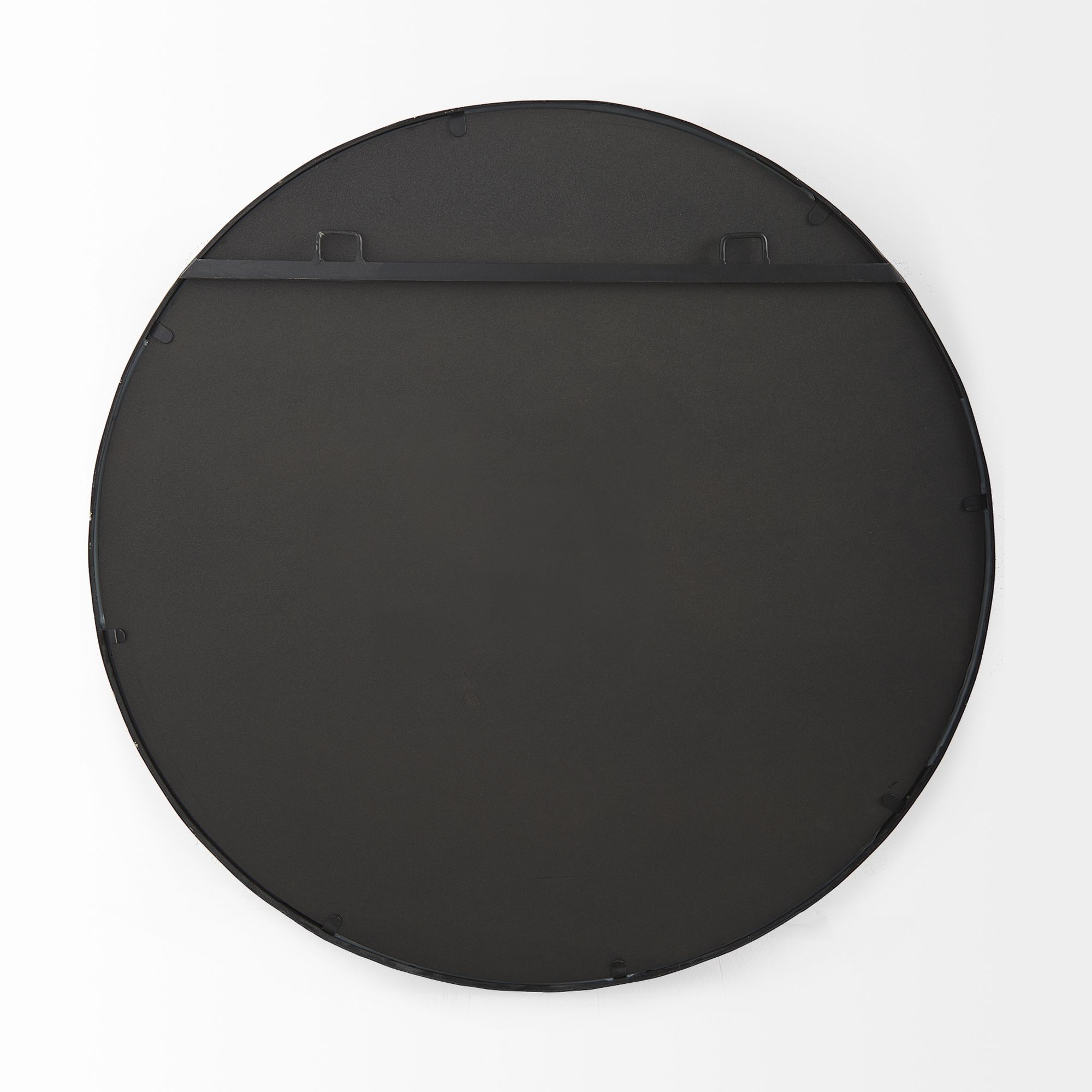 Mercana Adelaide 29.7" Scallop Edge Round Mirror - Black