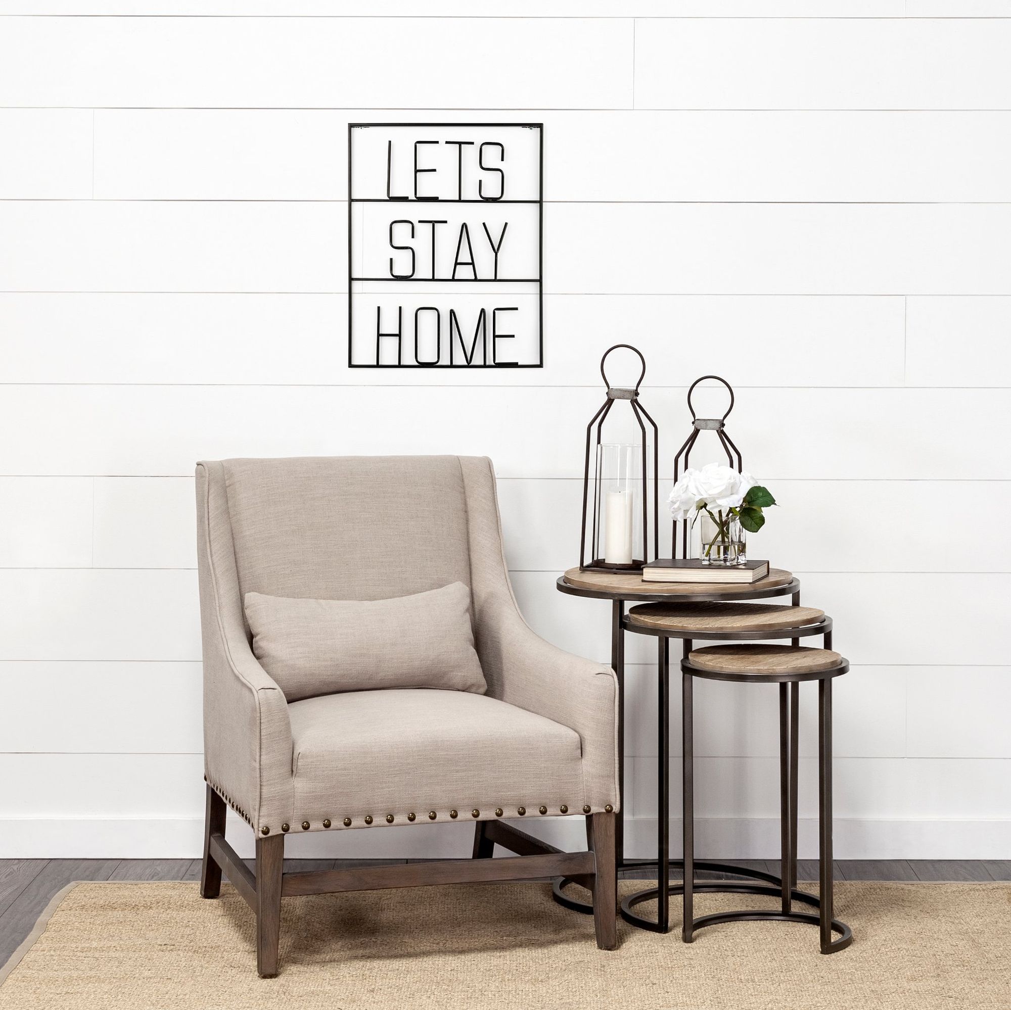 Mercana Let’s Stay Home Sign - Black