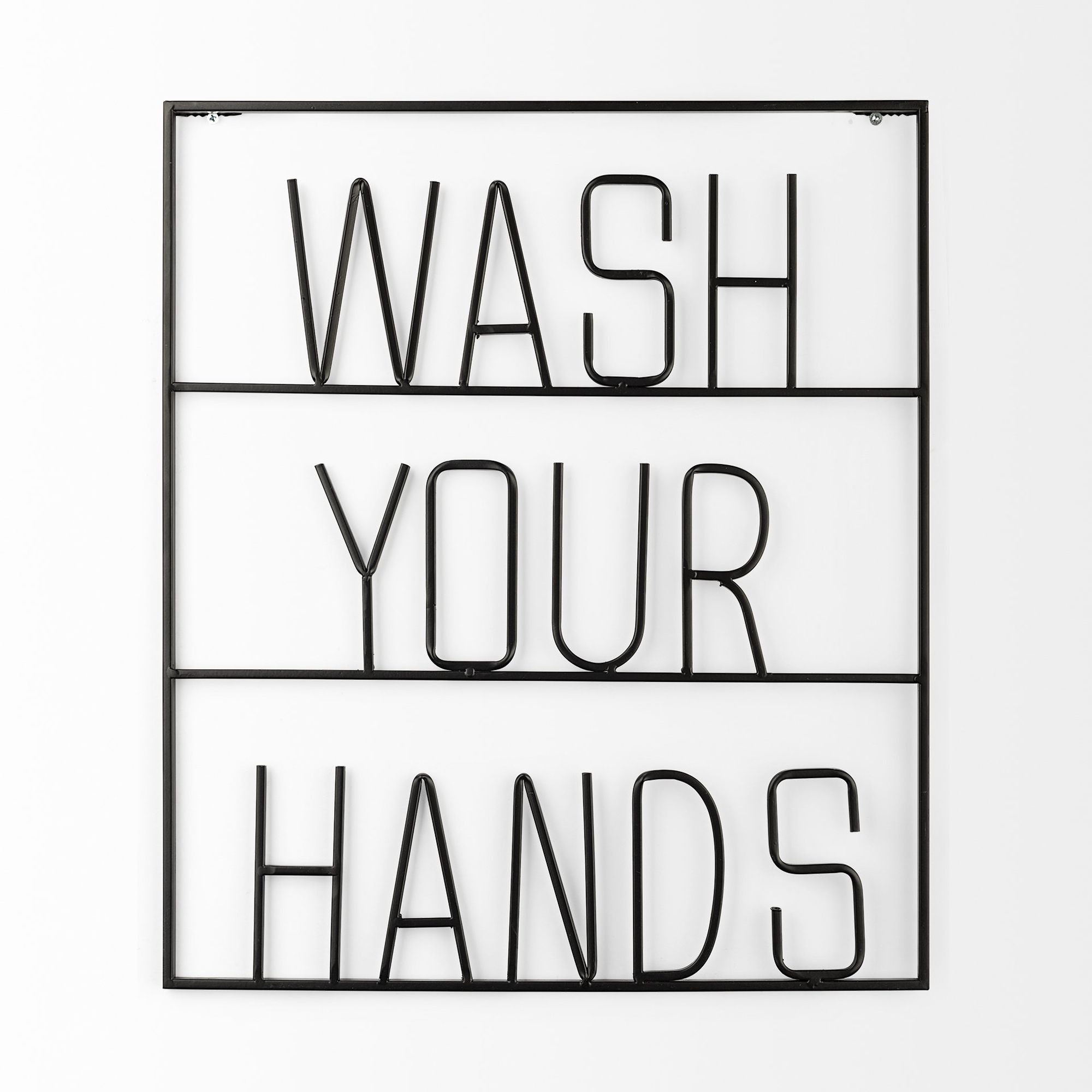 Mercana Wash Your Hands Sign - Black