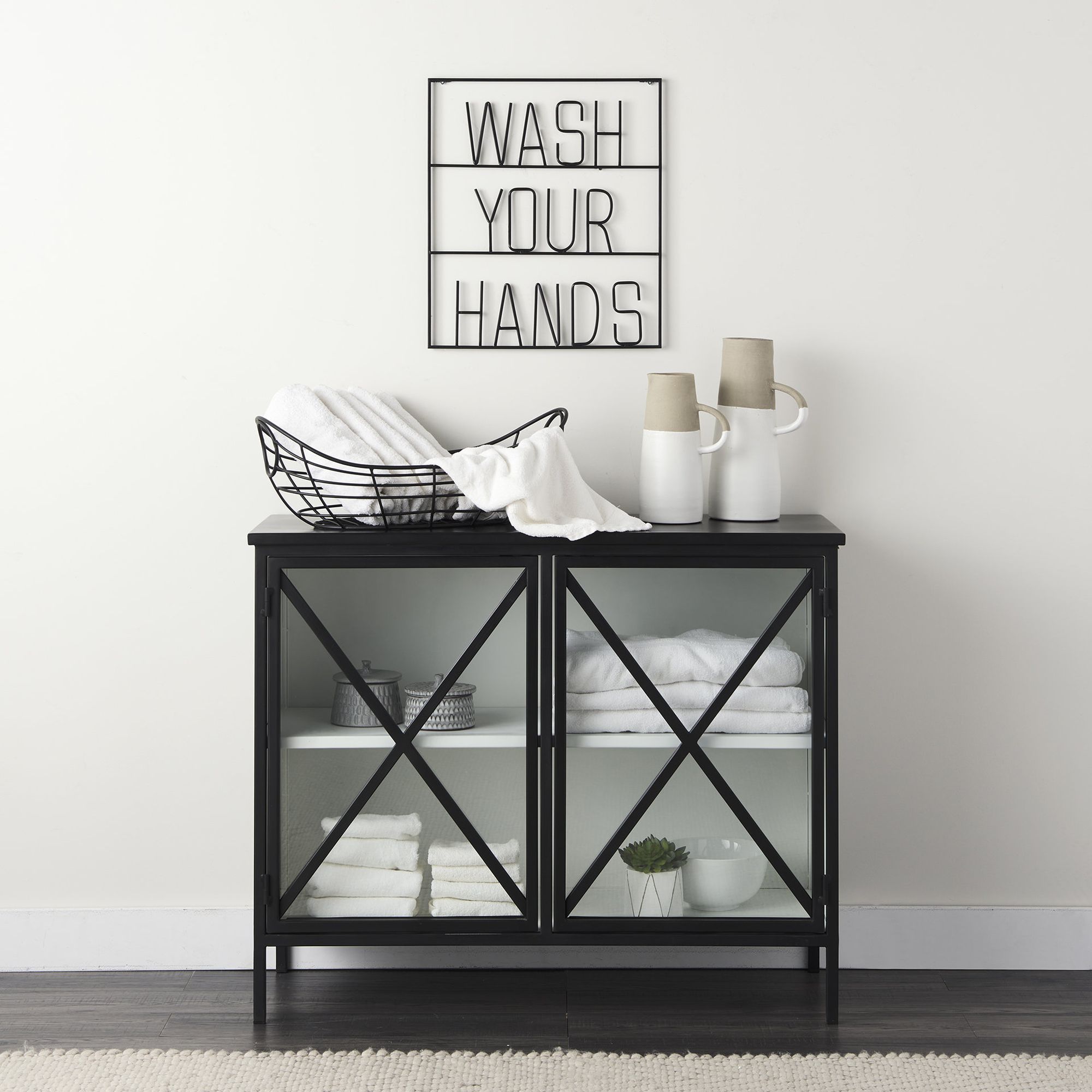 Mercana Wash Your Hands Sign - Black