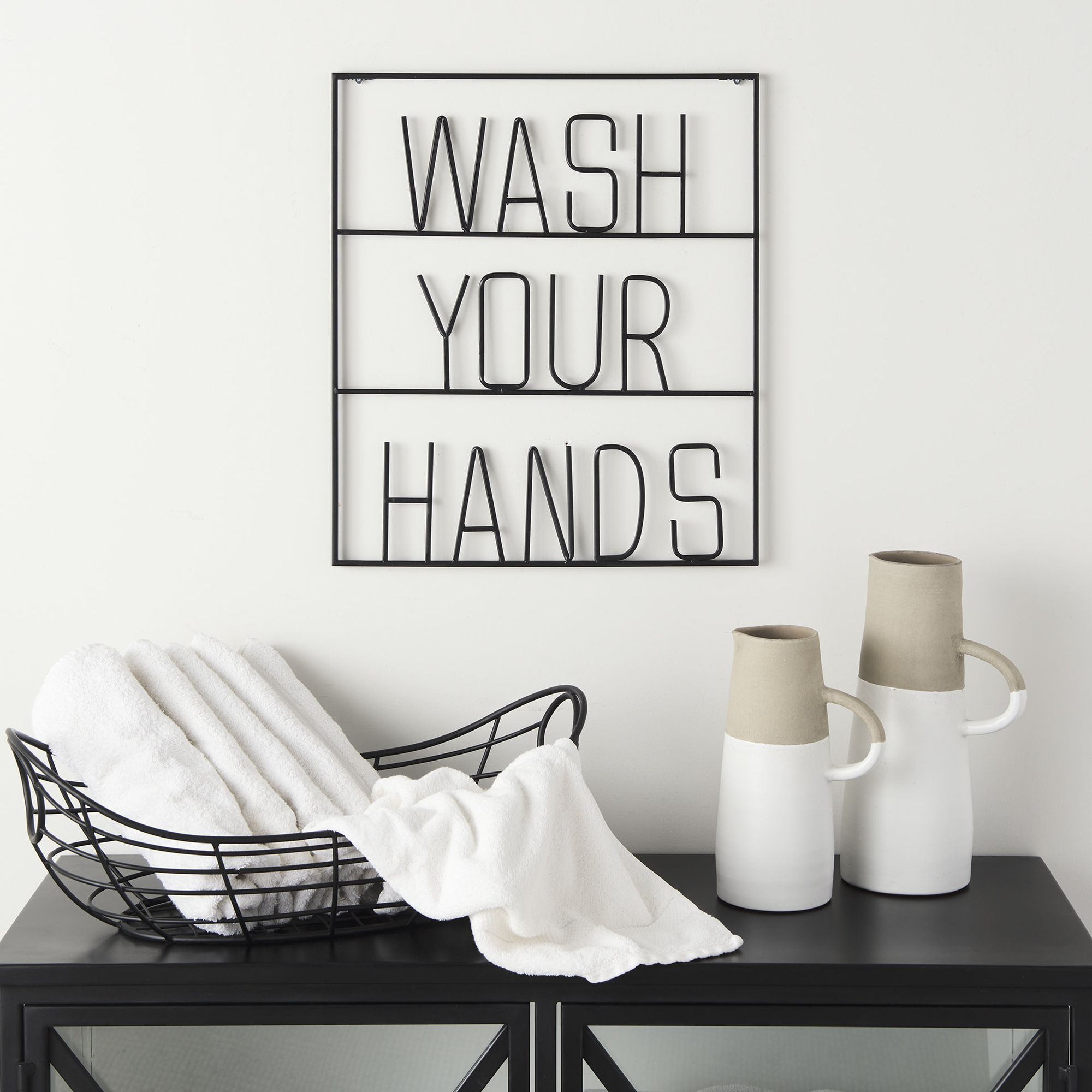 Mercana Wash Your Hands Sign - Black