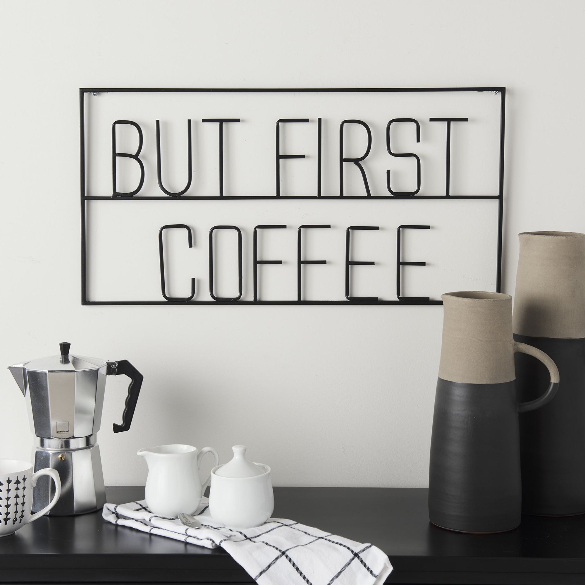 Mercana But First Coffee Sign - Black