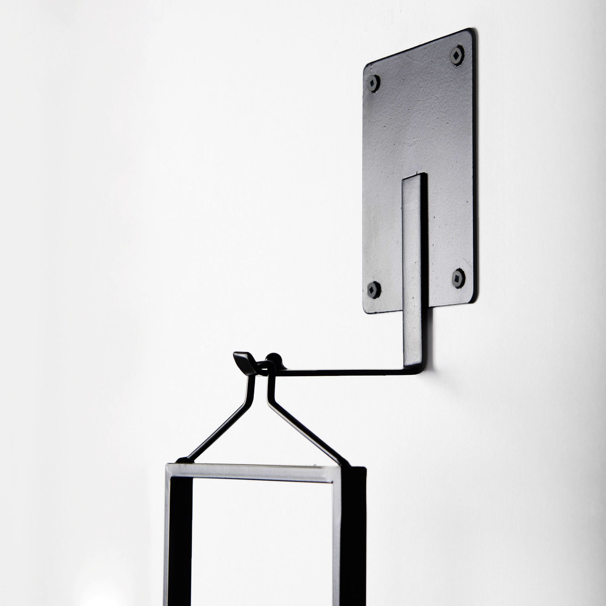 Mercana - Avram Black Metal Frame and Wood Hanging Candle Holder