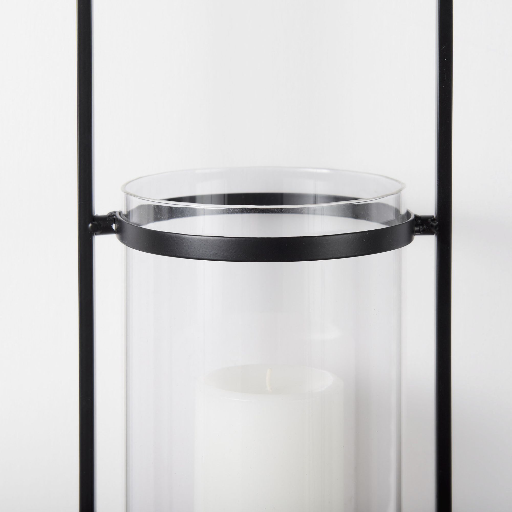 Mercana - Avram Black Metal Frame and Wood Hanging Candle Holder