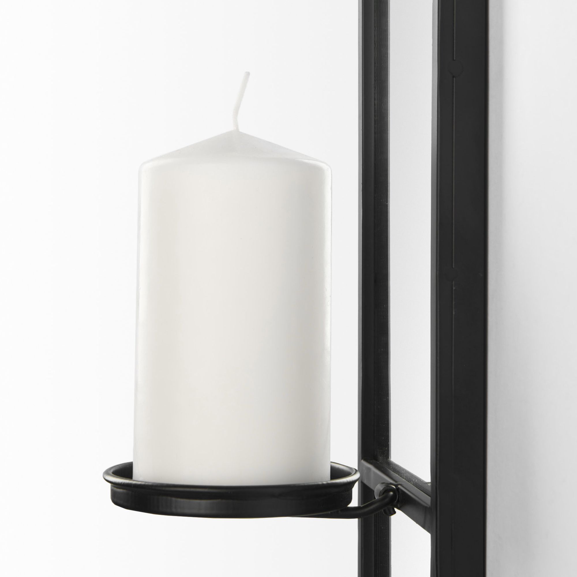 Mercana - Evianna Mirrored with Black Metal Frame Wall Candle Holder