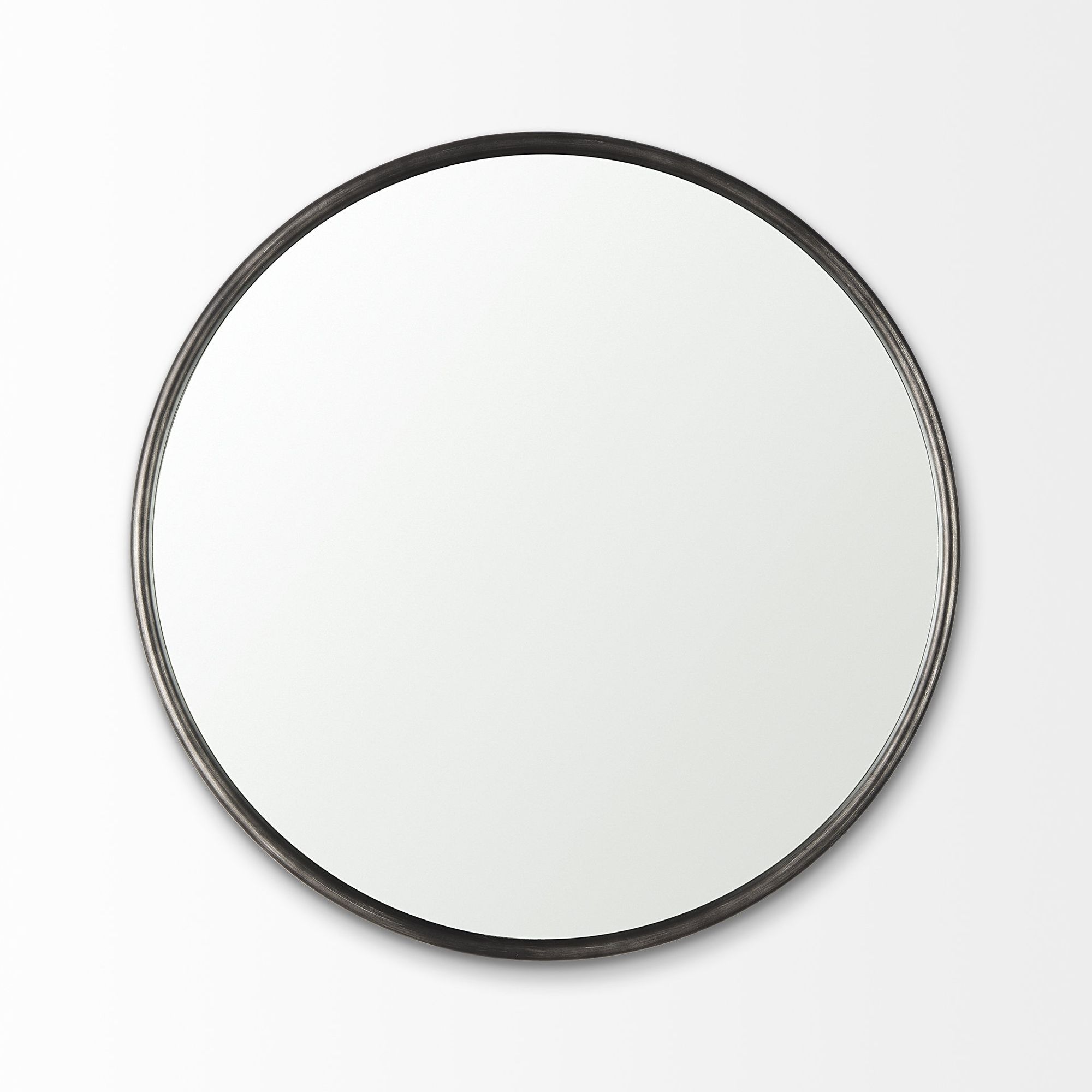 Mercana Piper Metal Round Wall Mirror - Black, Small