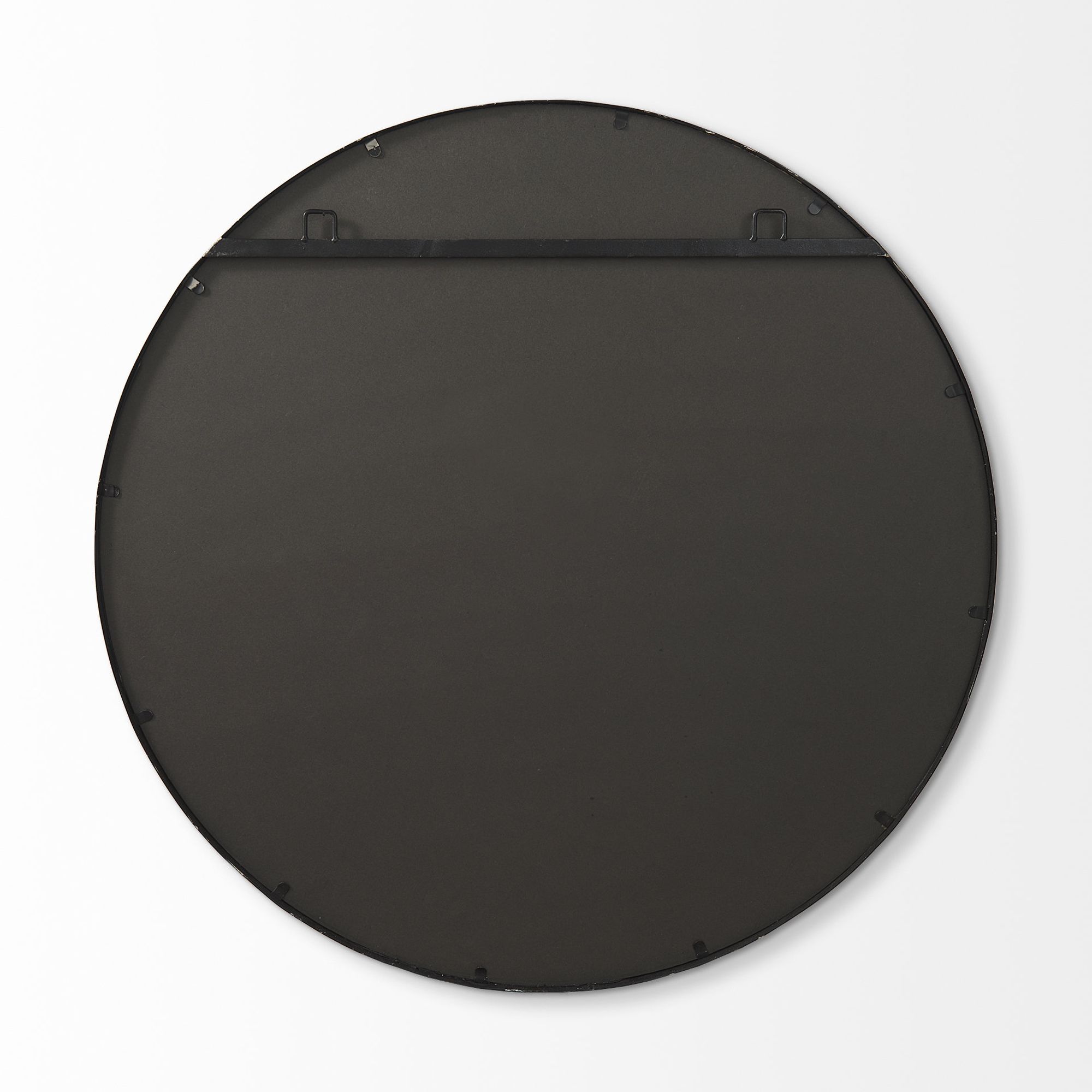 Mercana Piper Metal Round Wall Mirror - Black, Small