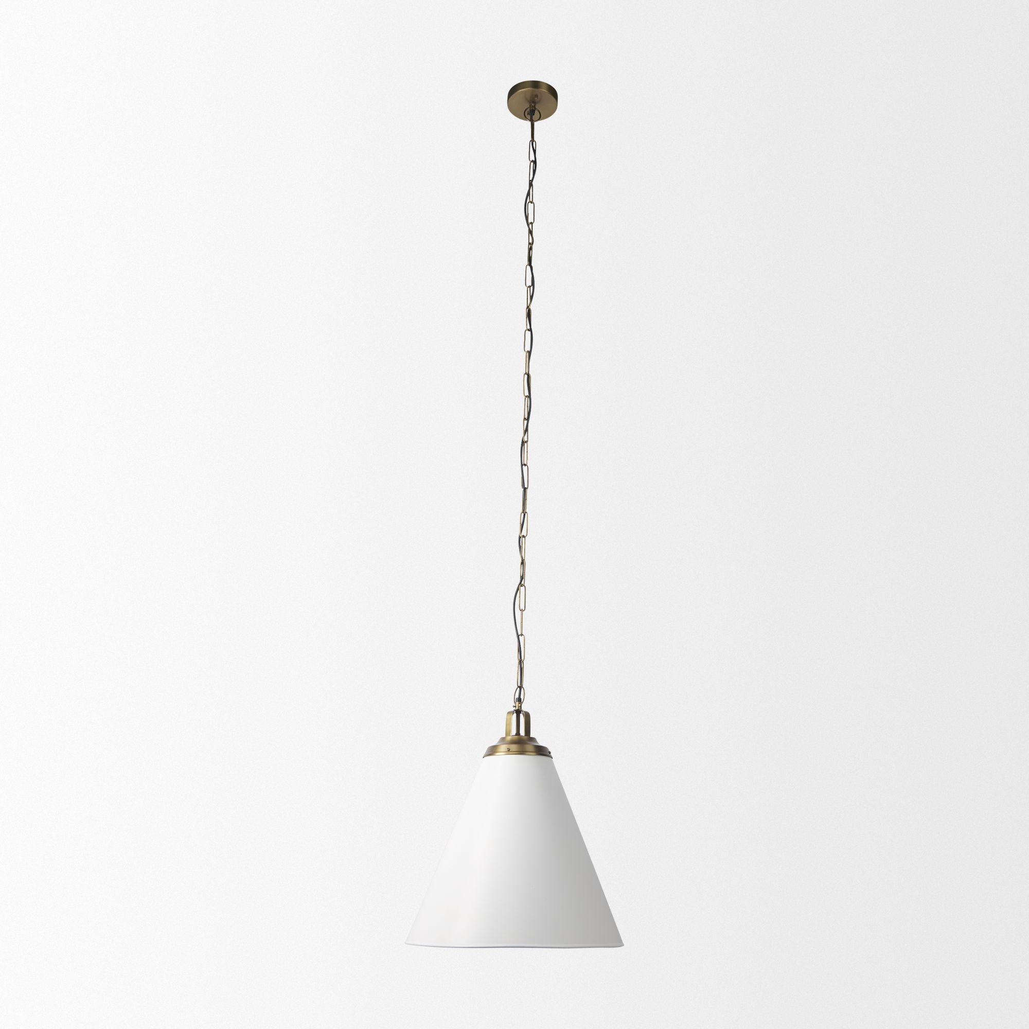 Mercana Fenton Pendant Light with Gold Accents - White