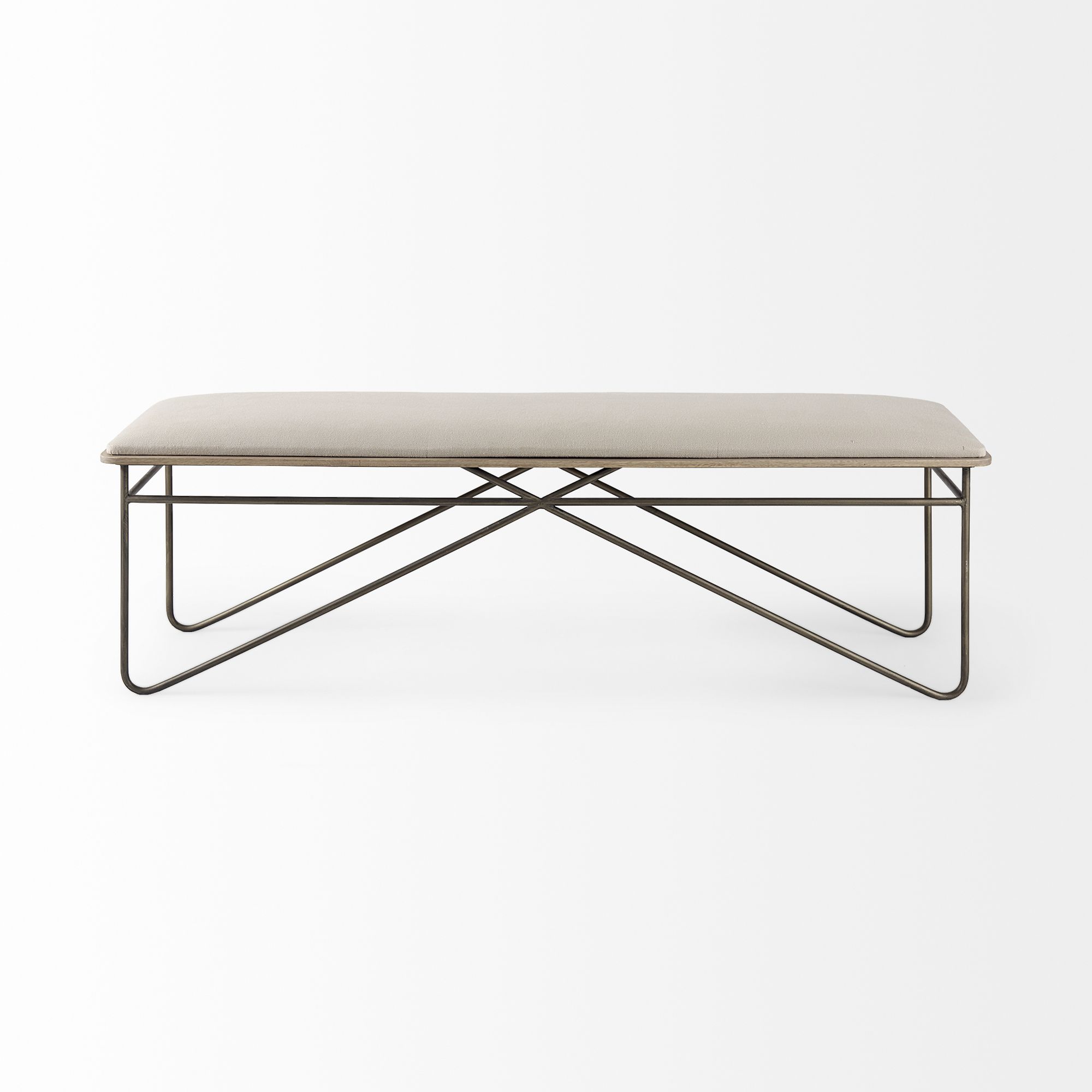 Mercana - Camille Bench with Metal Frame in Cream