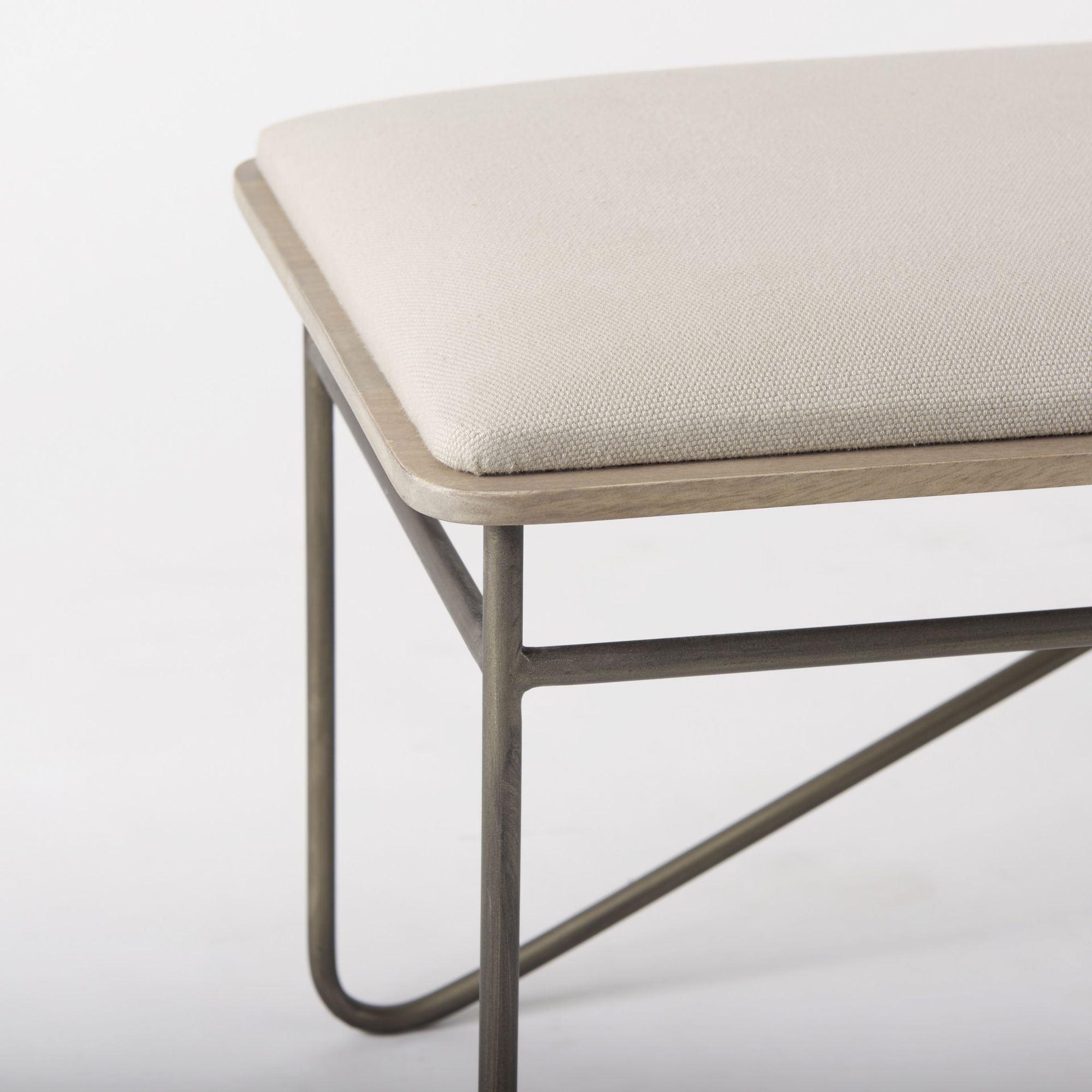 Mercana - Camille Bench with Metal Frame in Cream