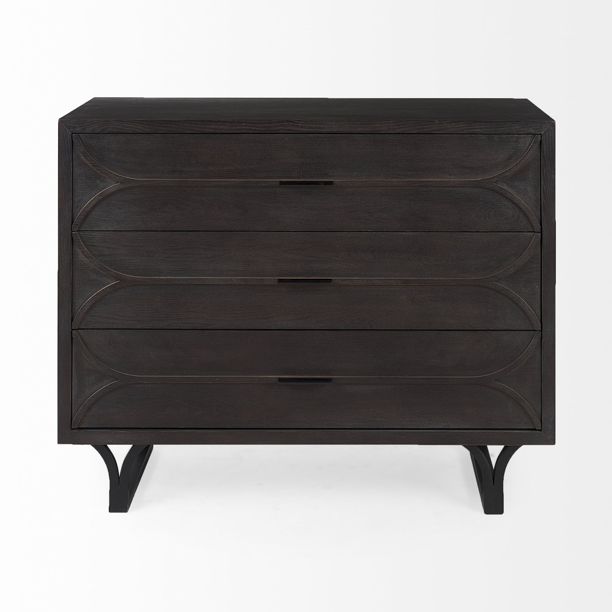 Mercana Giselle I Fir Veneer 3 Drawer Accent Cabinet - Dark Brown