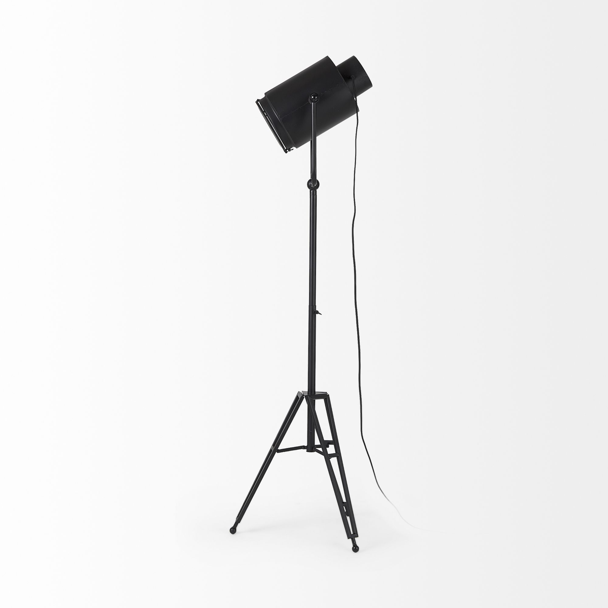 Mercana Debdou Metal Adjustable Cinema-Style Floor Lamp - Black