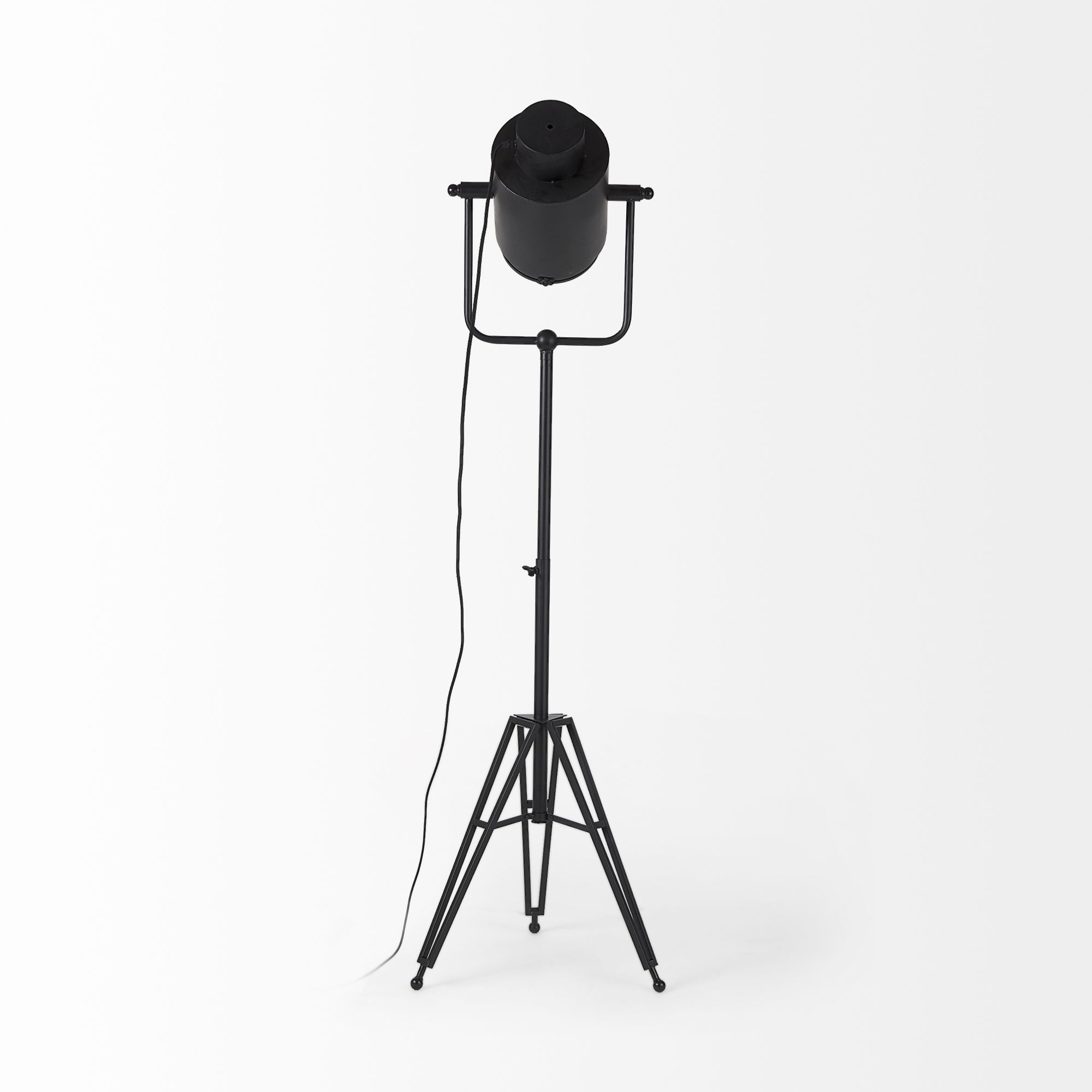 Mercana Debdou Metal Adjustable Cinema-Style Floor Lamp - Black