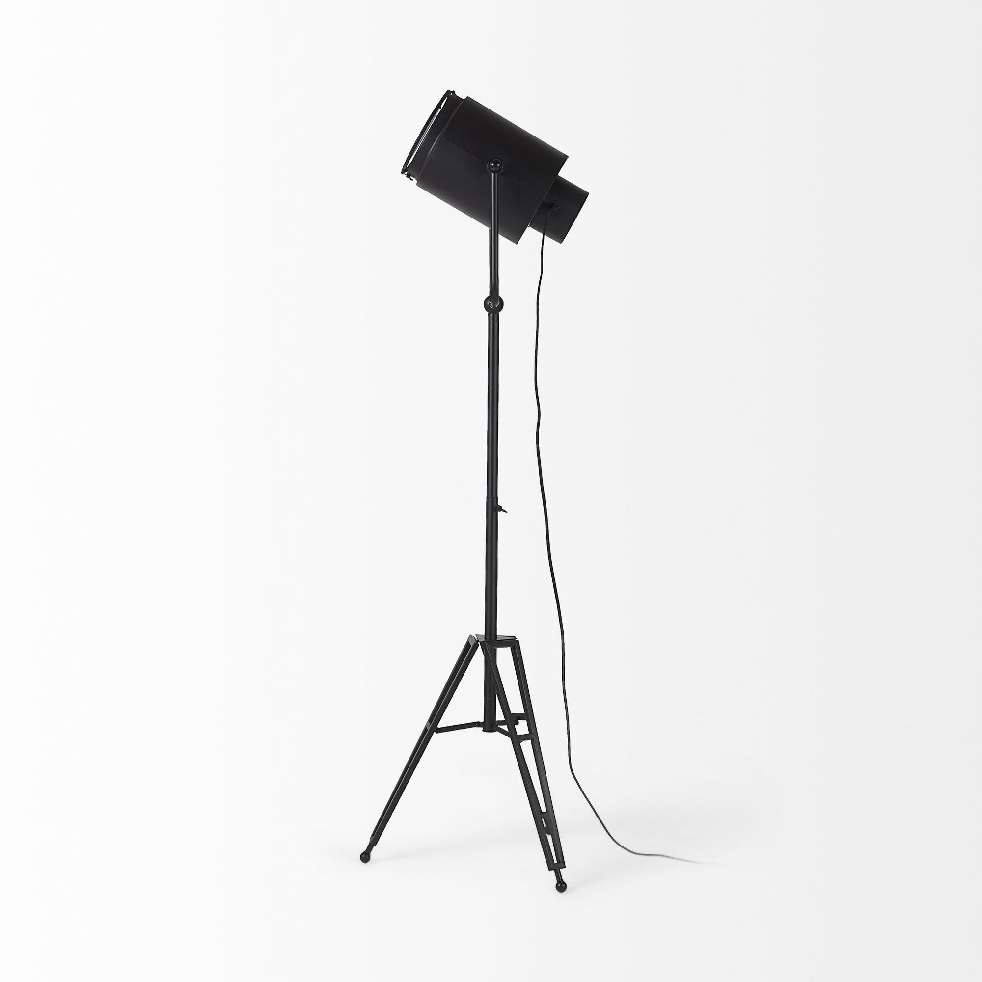 Mercana Debdou Metal Adjustable Cinema-Style Floor Lamp - Black