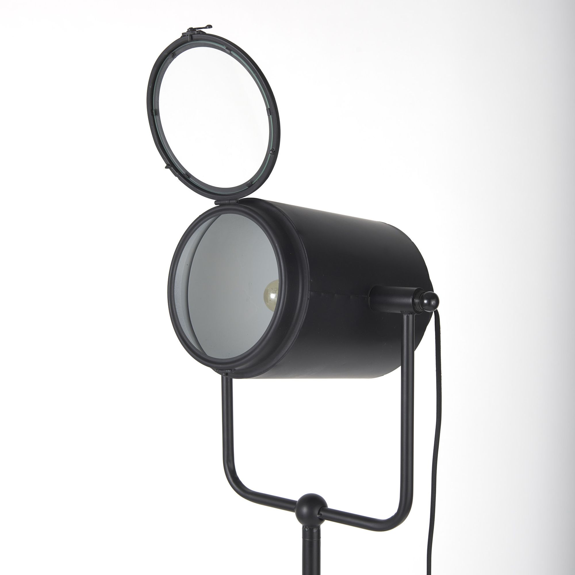 Mercana Debdou Metal Adjustable Cinema-Style Floor Lamp - Black