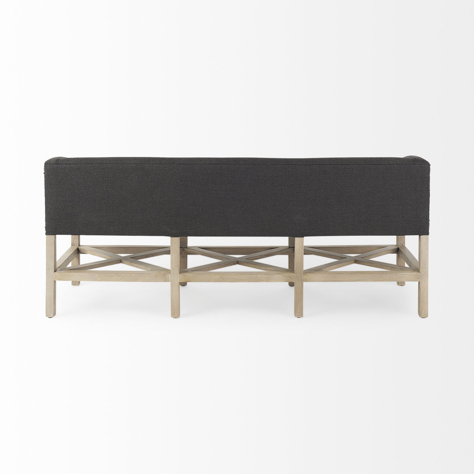 Mercana Bergen Bench with Light Brown Wooden Base - Dark Gray