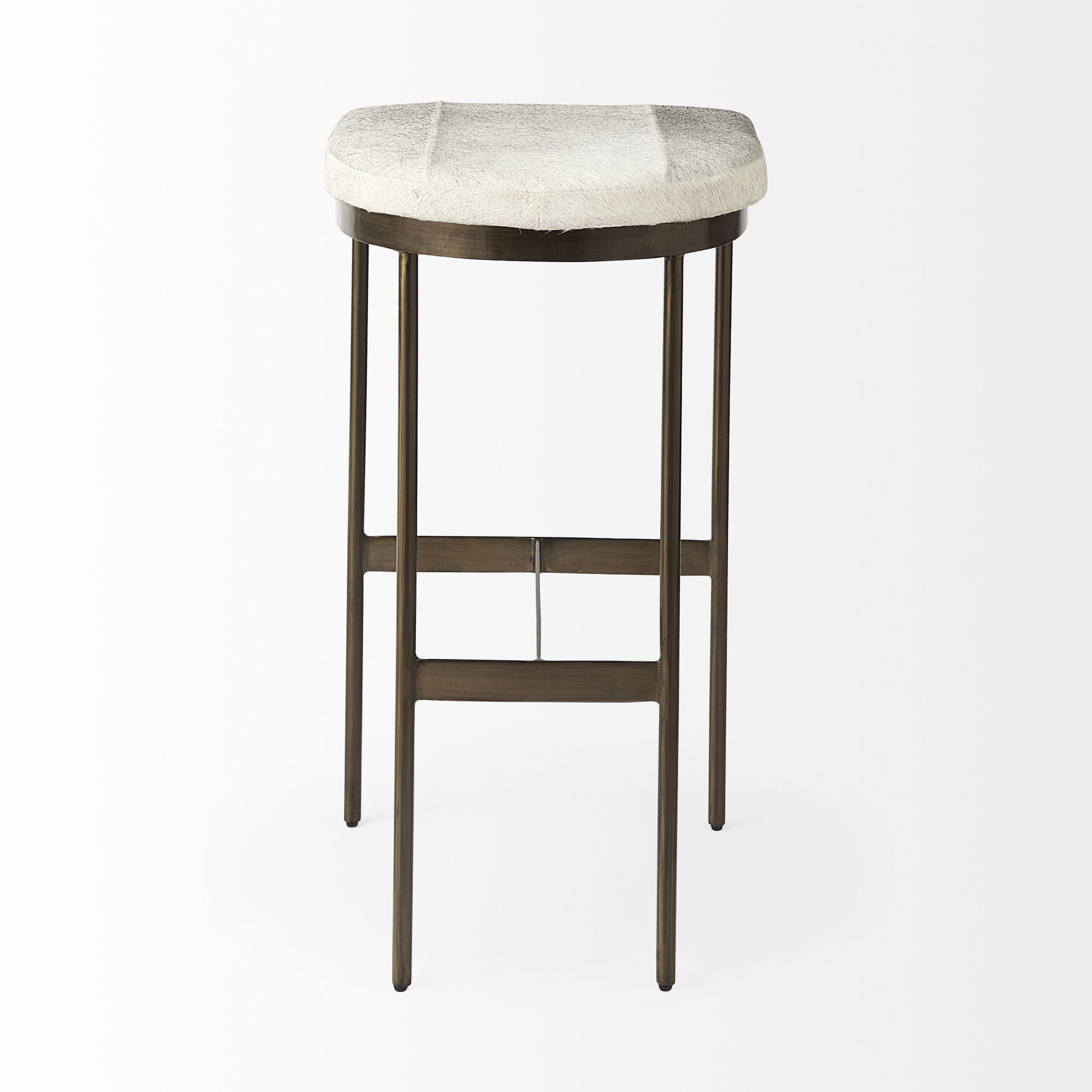 Mercana Millie 30" Counter Stool with Gold Frame - Brown/Gray