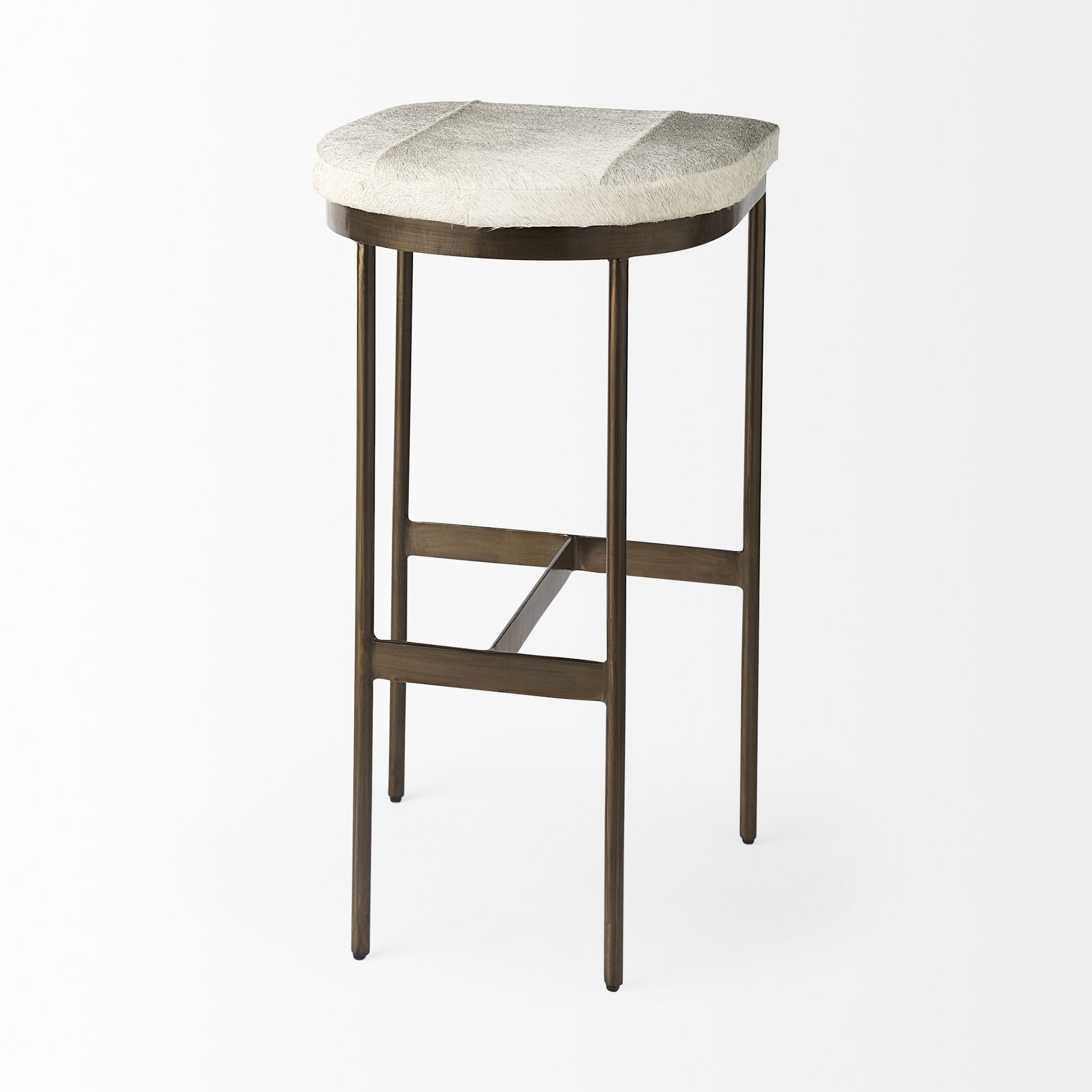 Mercana Millie 30" Counter Stool with Gold Frame - Brown/Gray