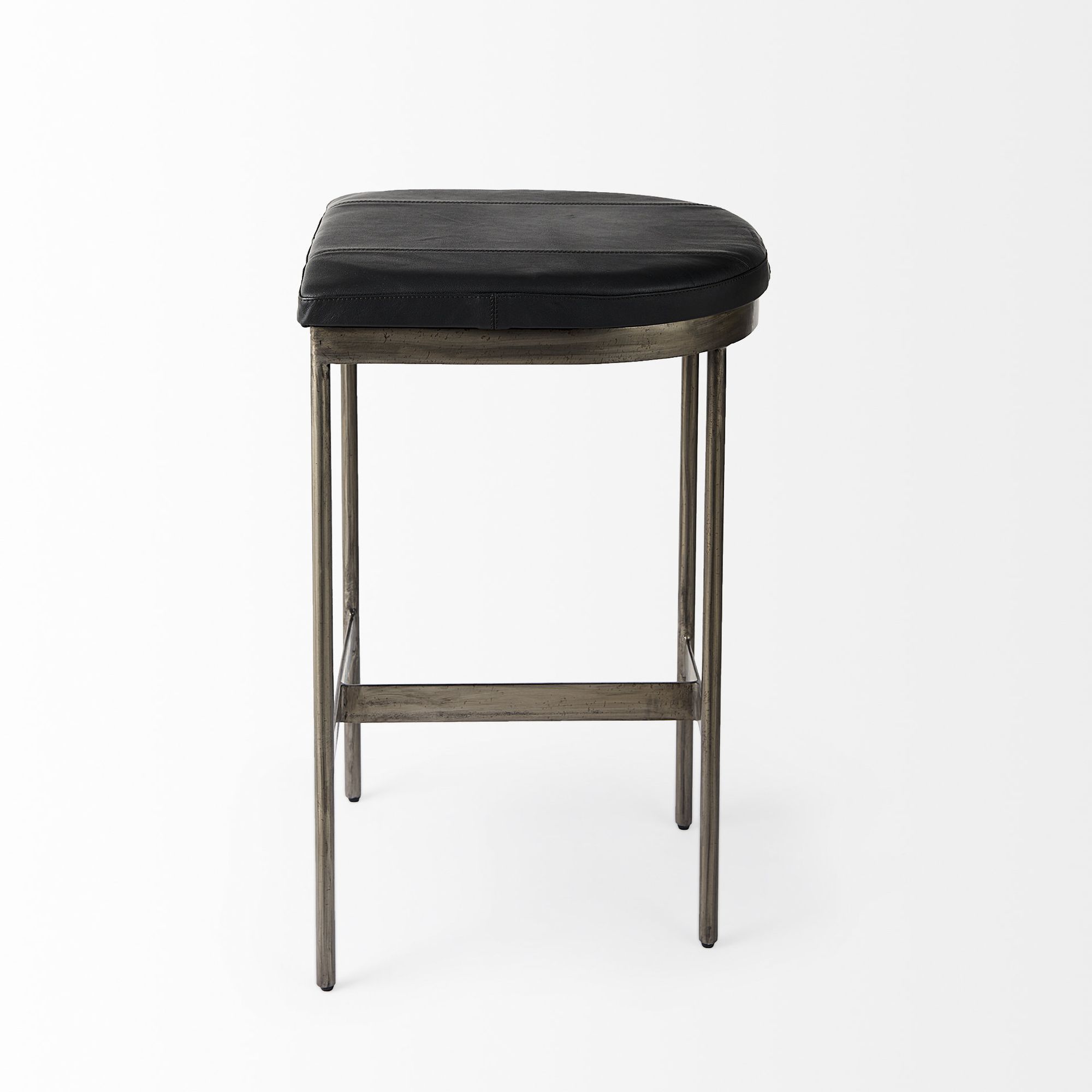 Mercana Millie 26" Counter Stool with Nickel Metal Frame - Black