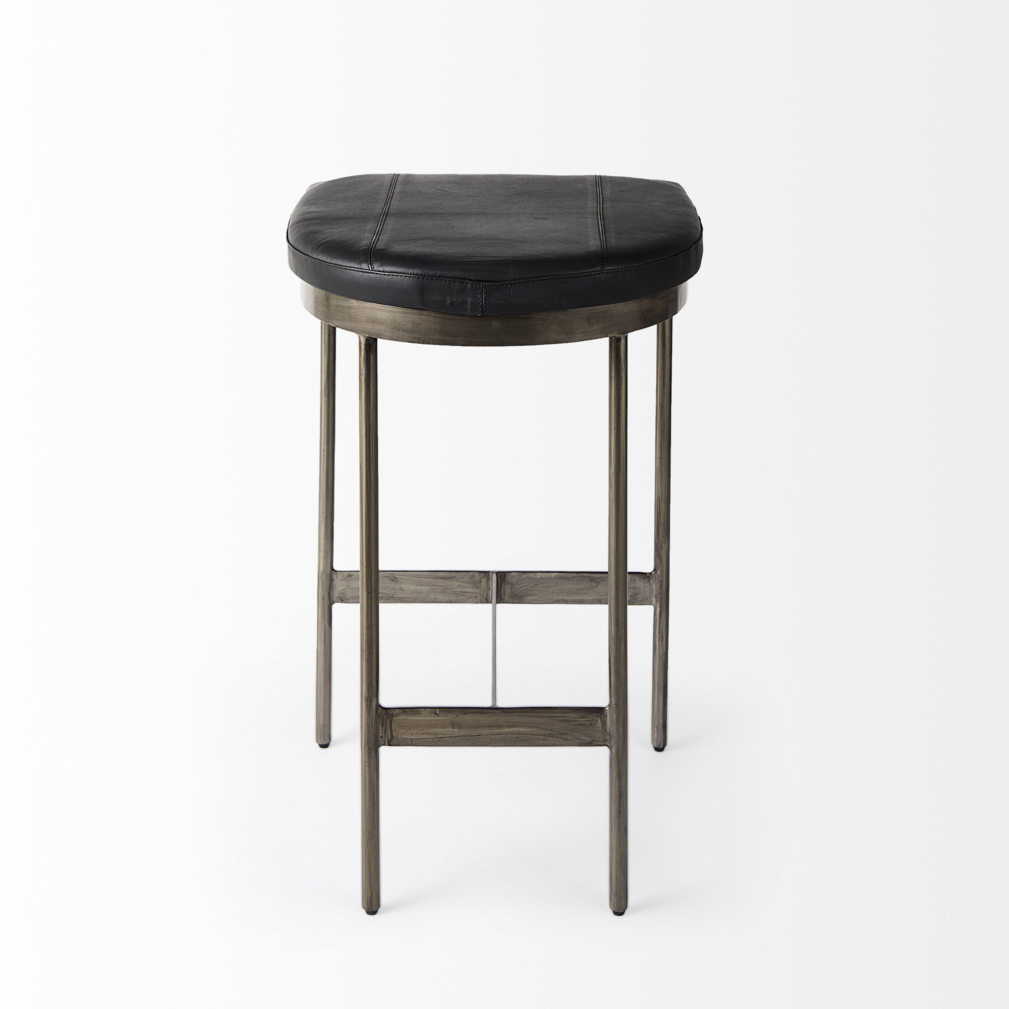 Mercana Millie 26" Counter Stool with Nickel Metal Frame - Black