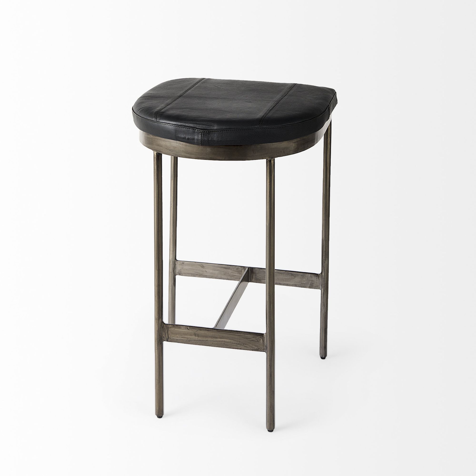 Mercana Millie 26" Counter Stool with Nickel Metal Frame - Black