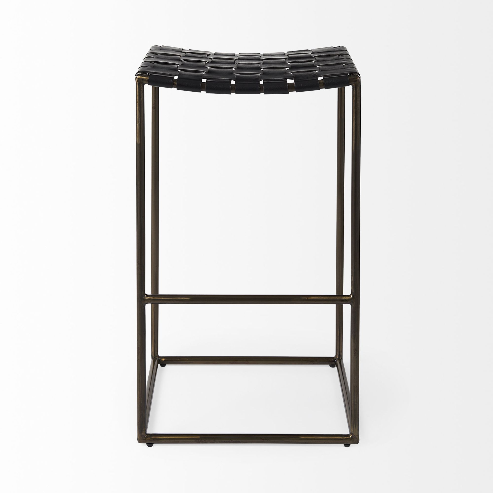 Mercana Clarissa 30" Counter Stool with Gold Frame - Black