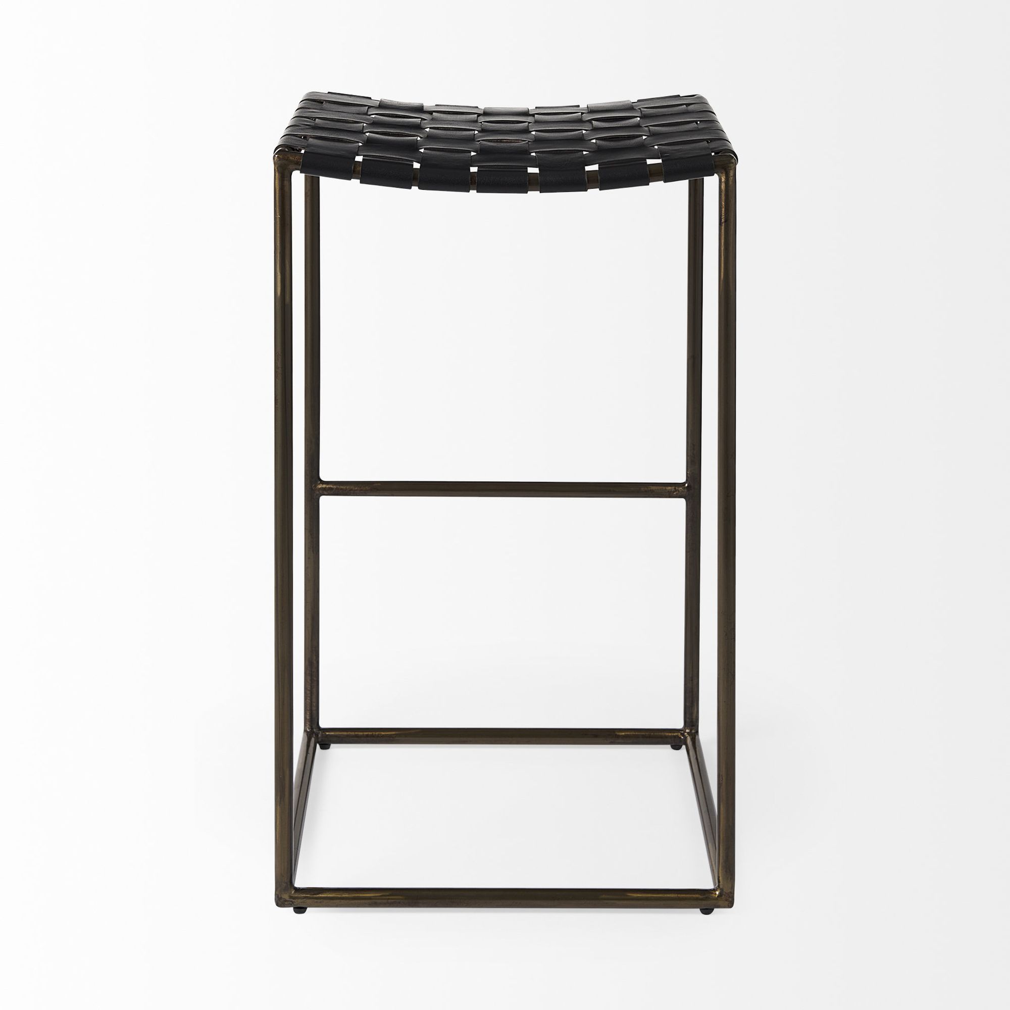 Mercana Clarissa 30" Counter Stool with Gold Frame - Black