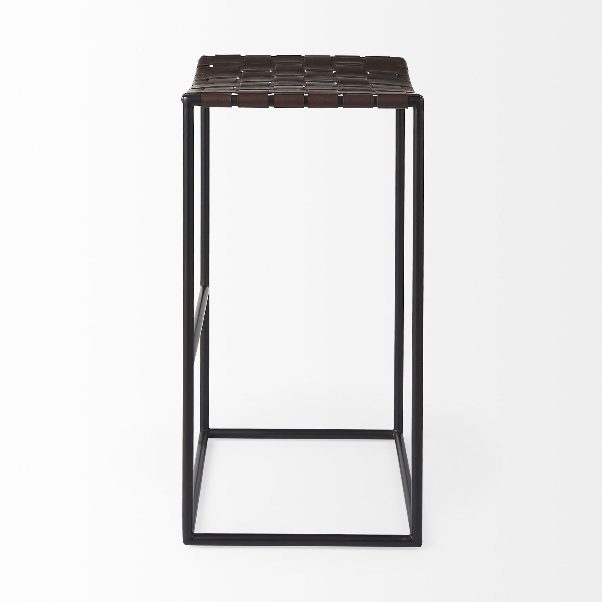 Mercana Clarissa 30" Counter Stool with Black Metal Frame - Dark Brown