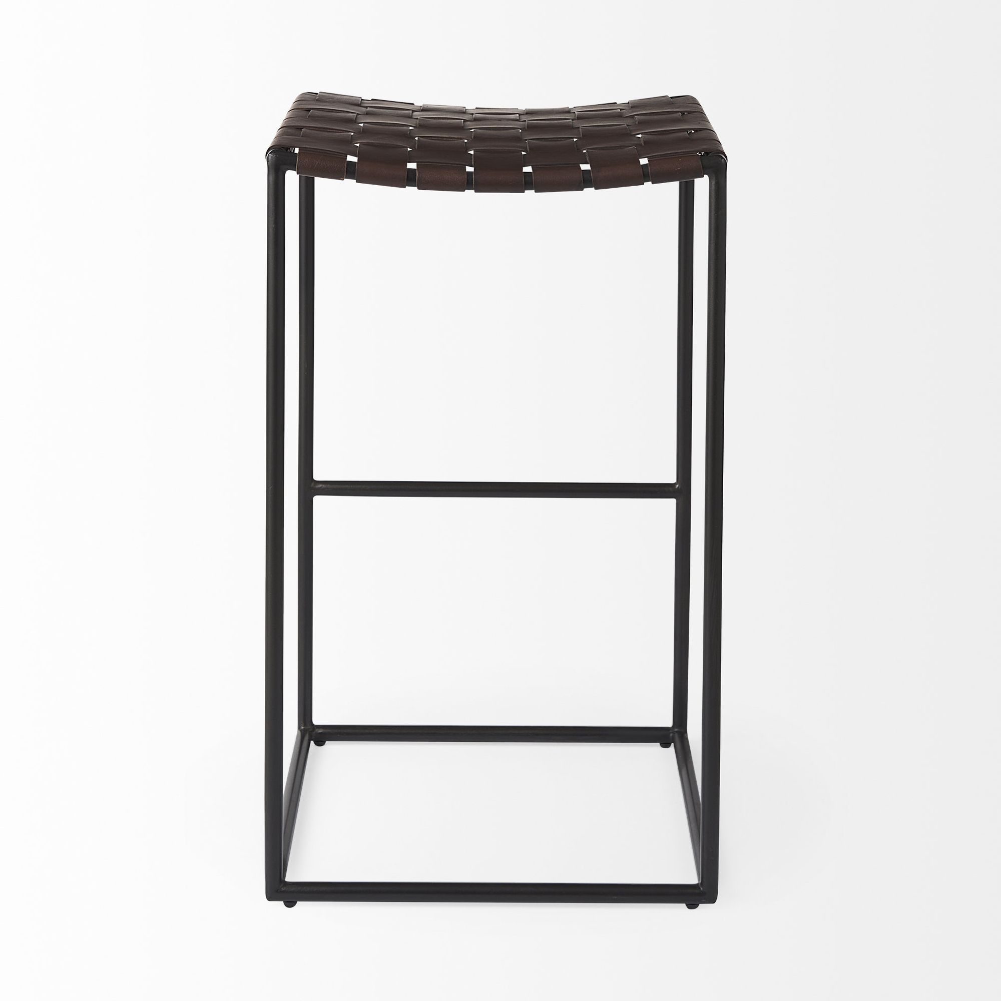 Mercana Clarissa 30" Counter Stool with Black Metal Frame - Dark Brown