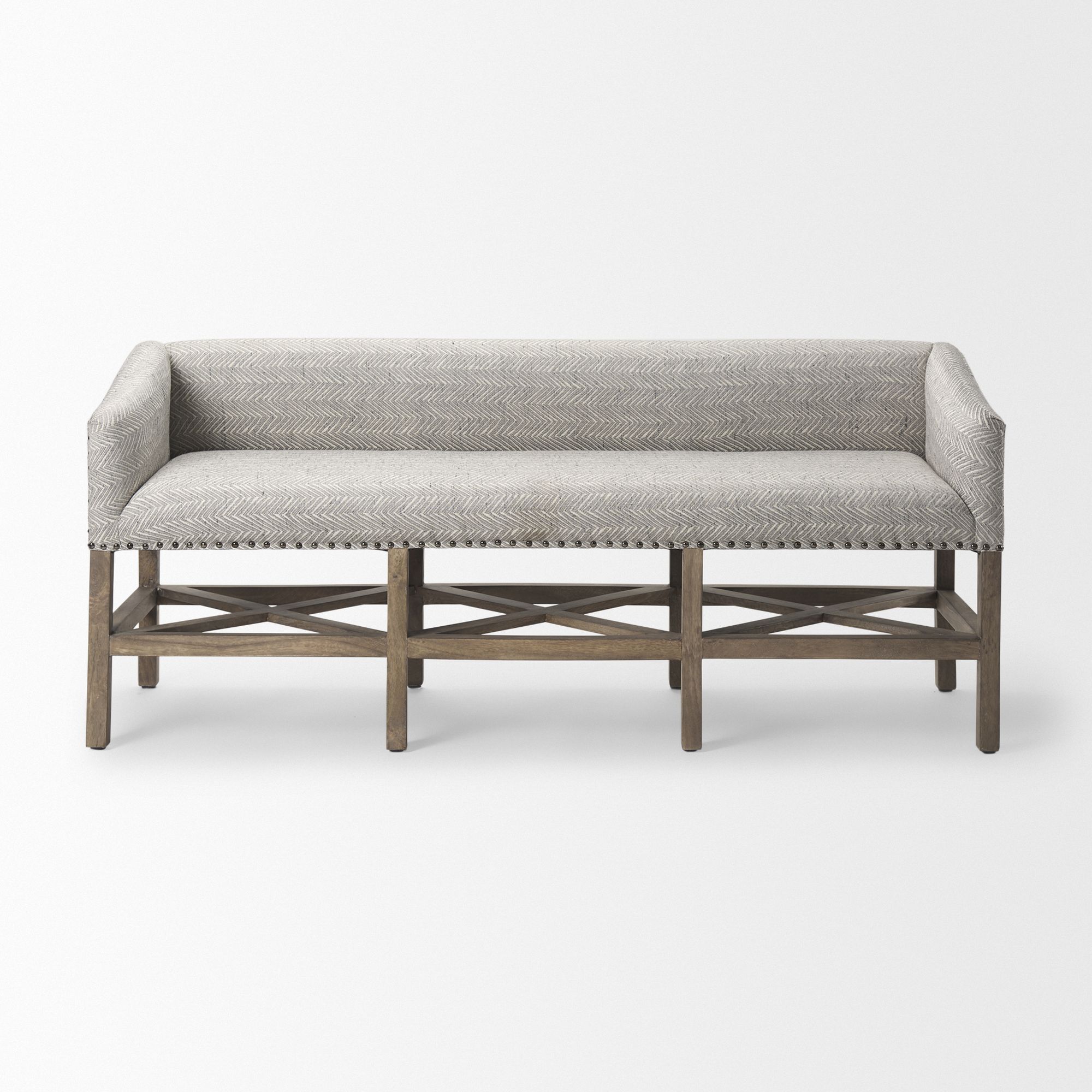 Mercana Bergen Bench with Wood - Gray