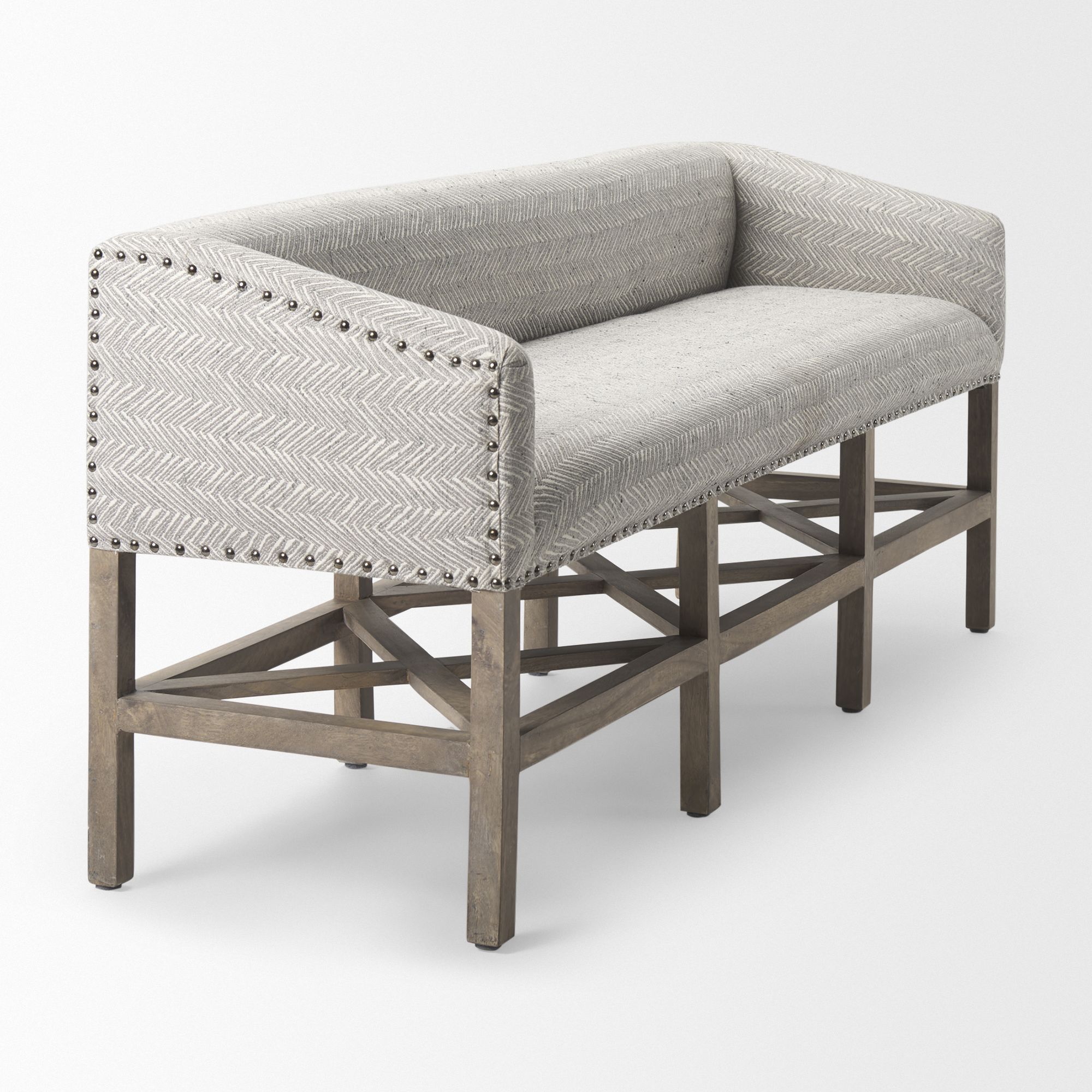 Mercana Bergen Bench with Wood - Gray