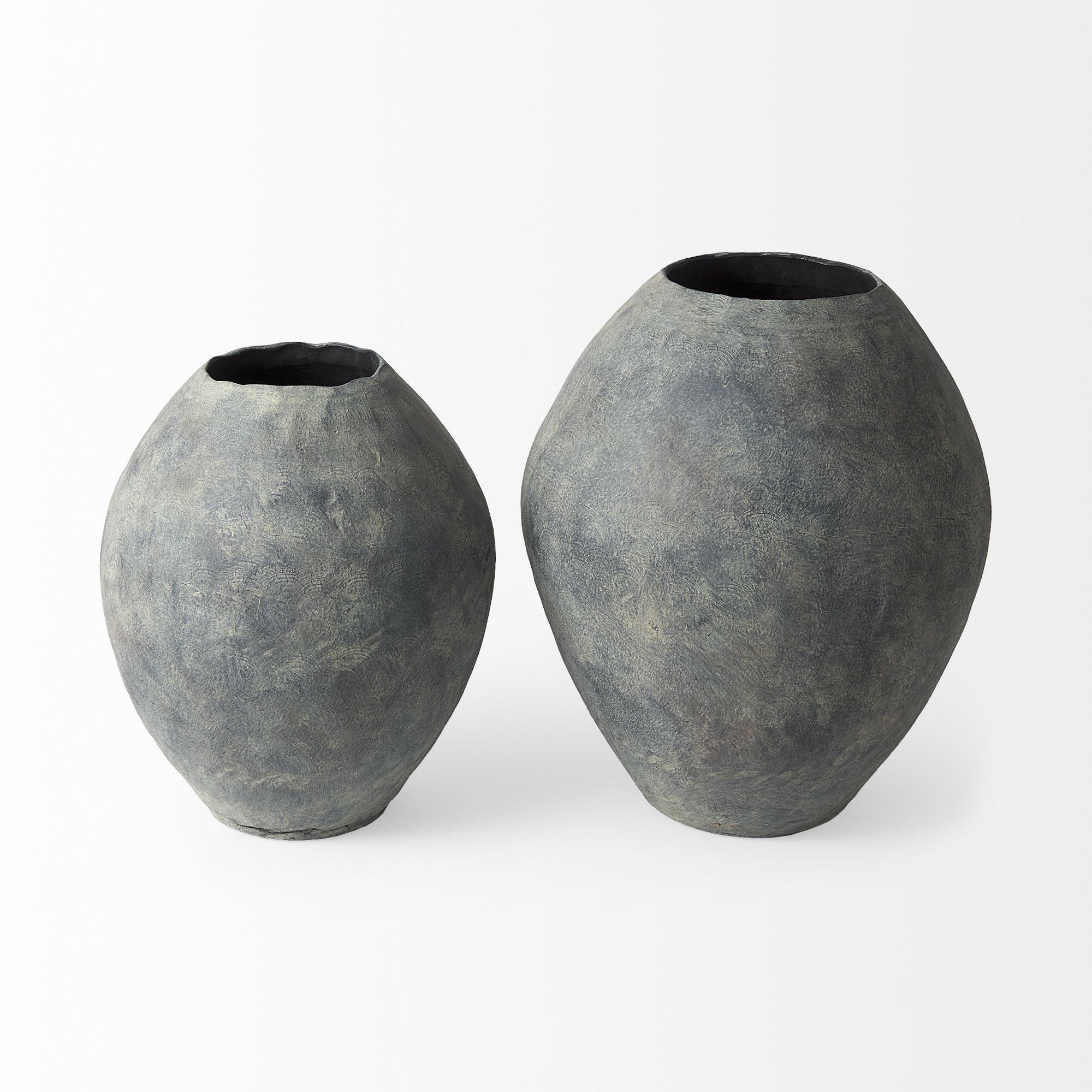 Mercana Gobi Small Ceramic Oval Vase - Gray