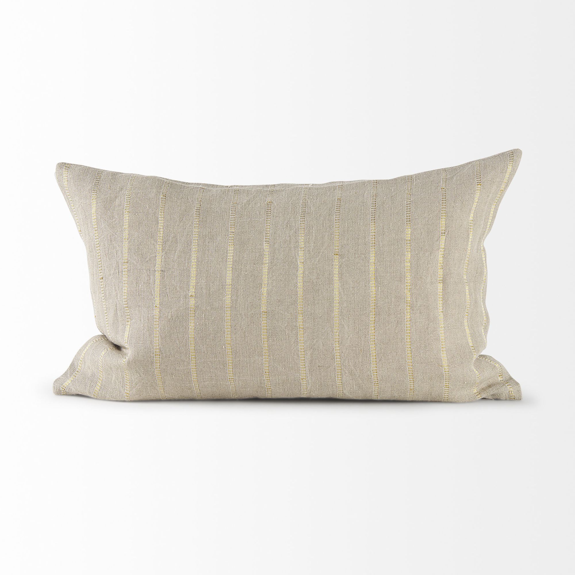 Mercana Danika Fabric Decorative Pillow Cover - Beige/Gold, Rectangular