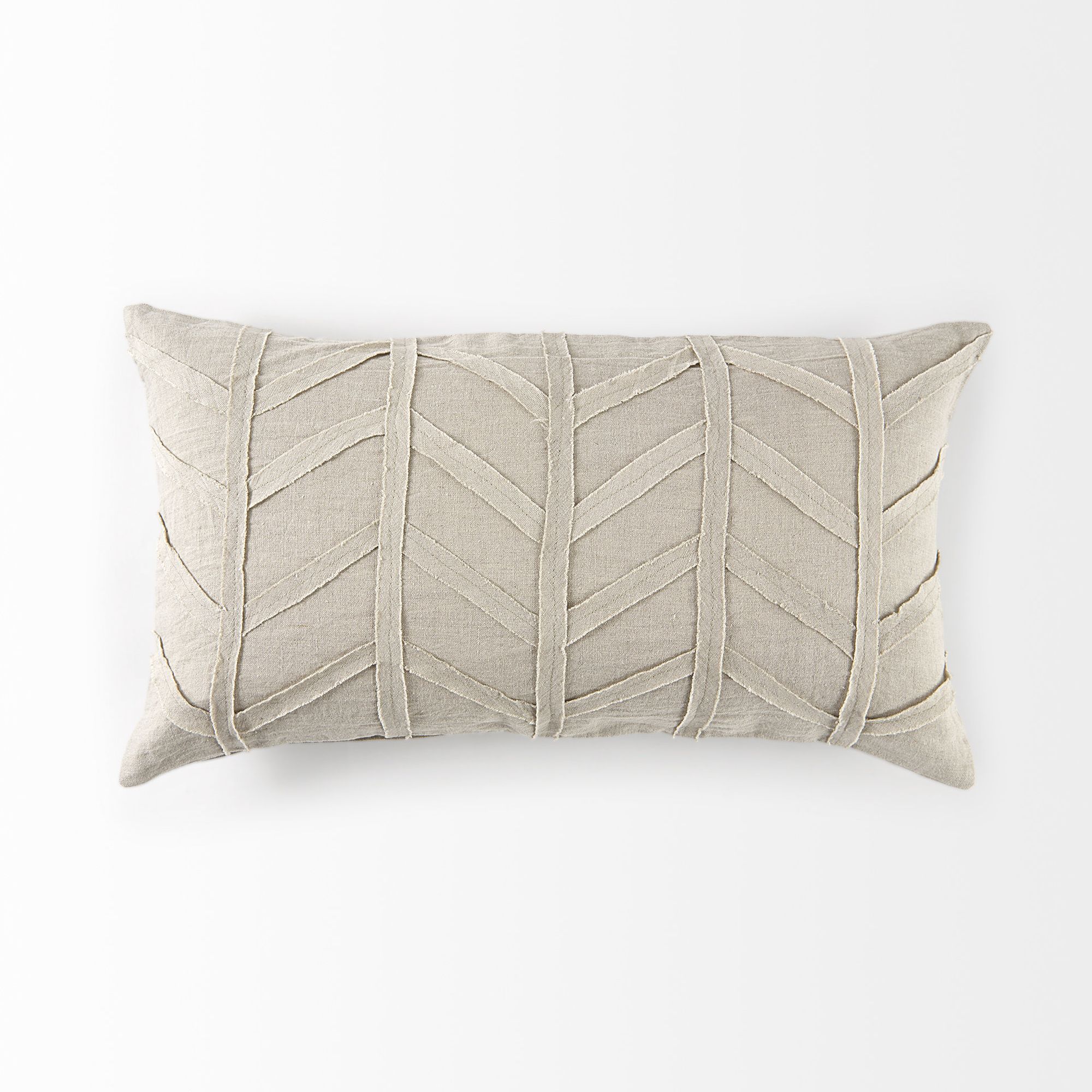 Mercana Ivivva 14L x 26W Fabric Textured Decorative Pillow Cover - Beige, Rectangular