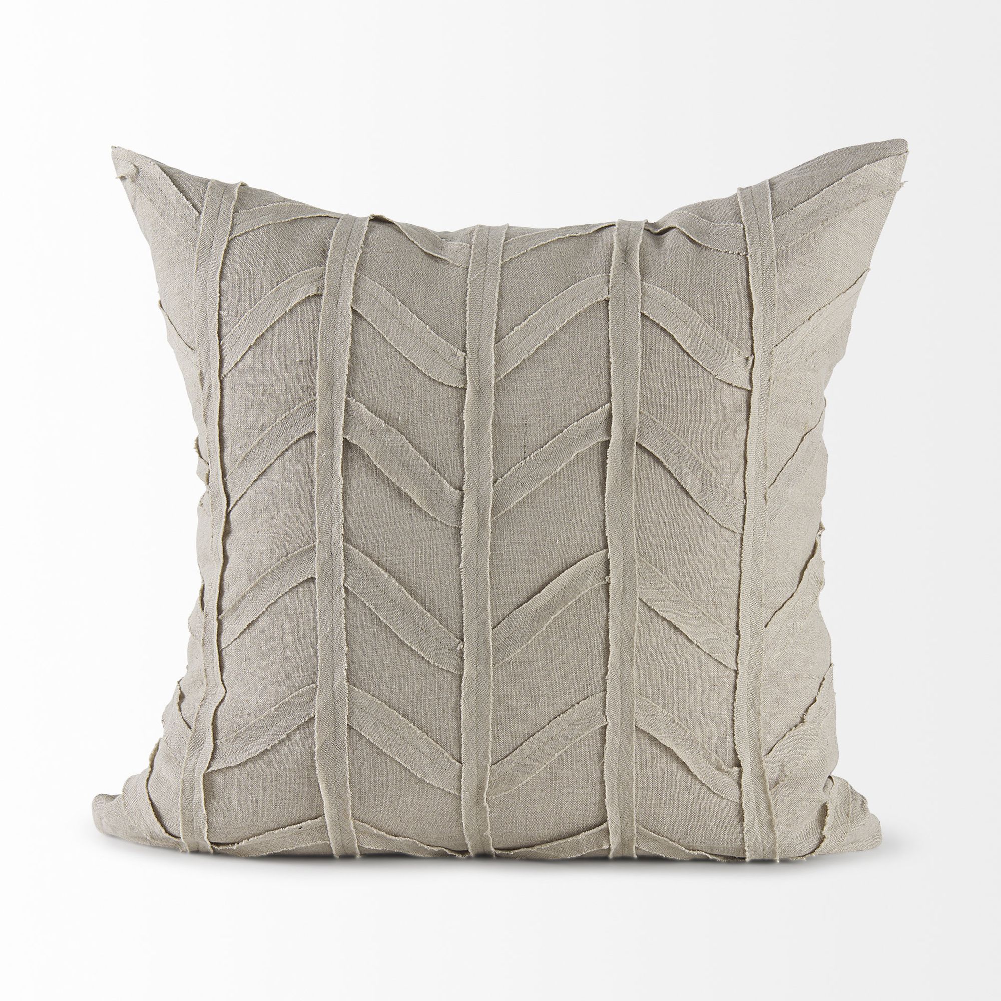 Mercana Ivivva 20L x 20W Fabric Textured Decorative Pillow Cover - Beige, Square