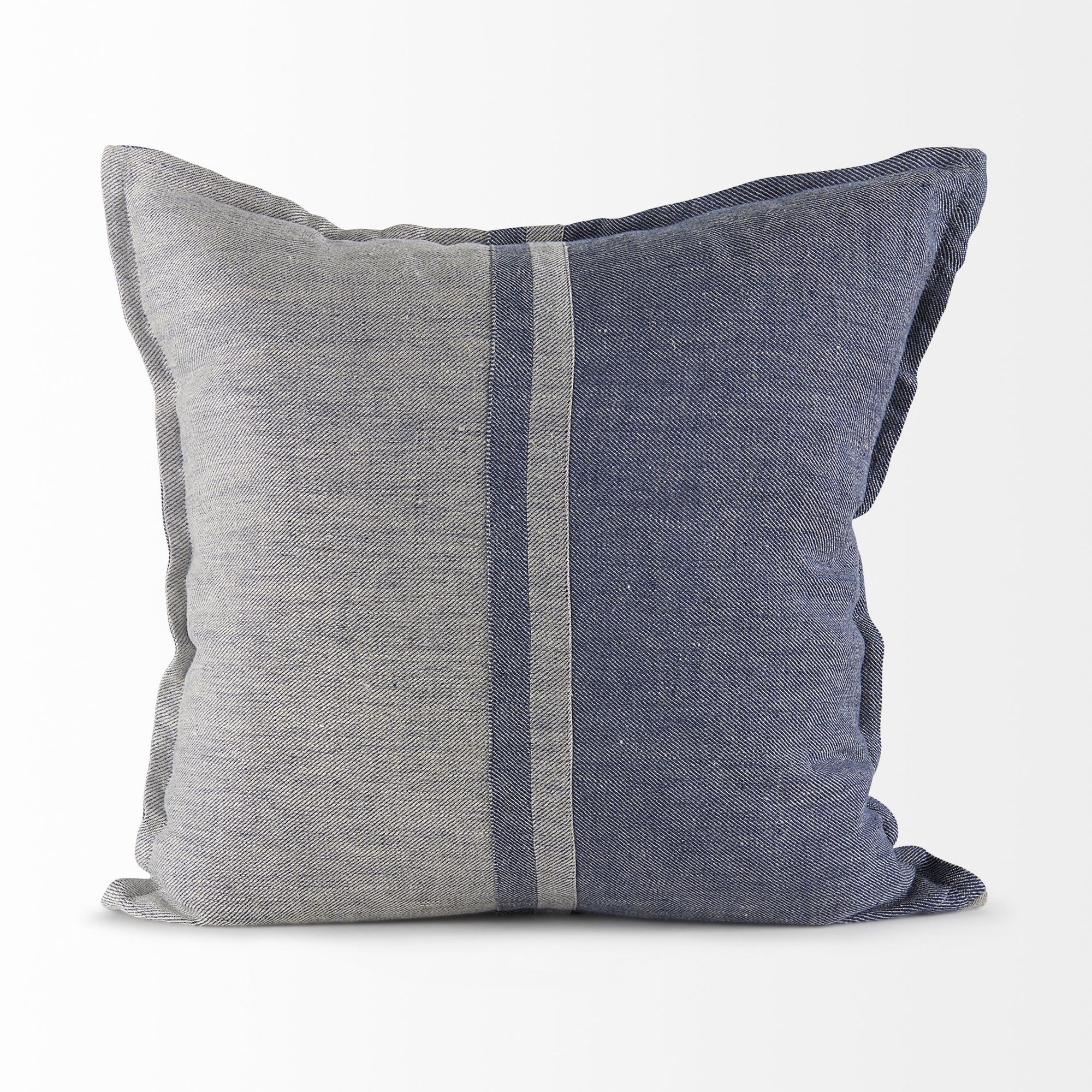 Mercana Aubrielle 20L x 20W Fabric Color Blocked Decorative Pillow Cover - Gray/Blue, Square