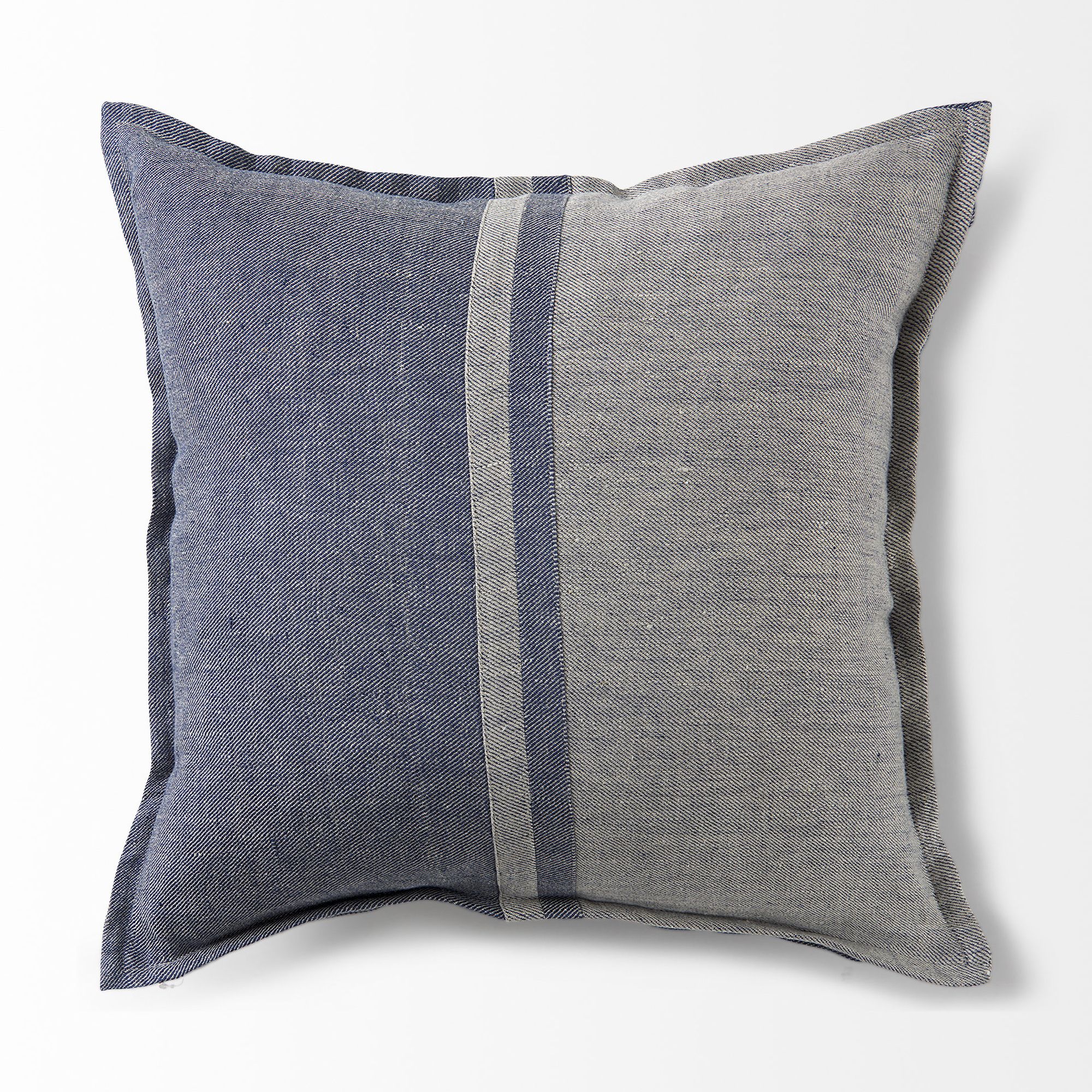 Mercana Aubrielle 20L x 20W Fabric Color Blocked Decorative Pillow Cover - Gray/Blue, Square