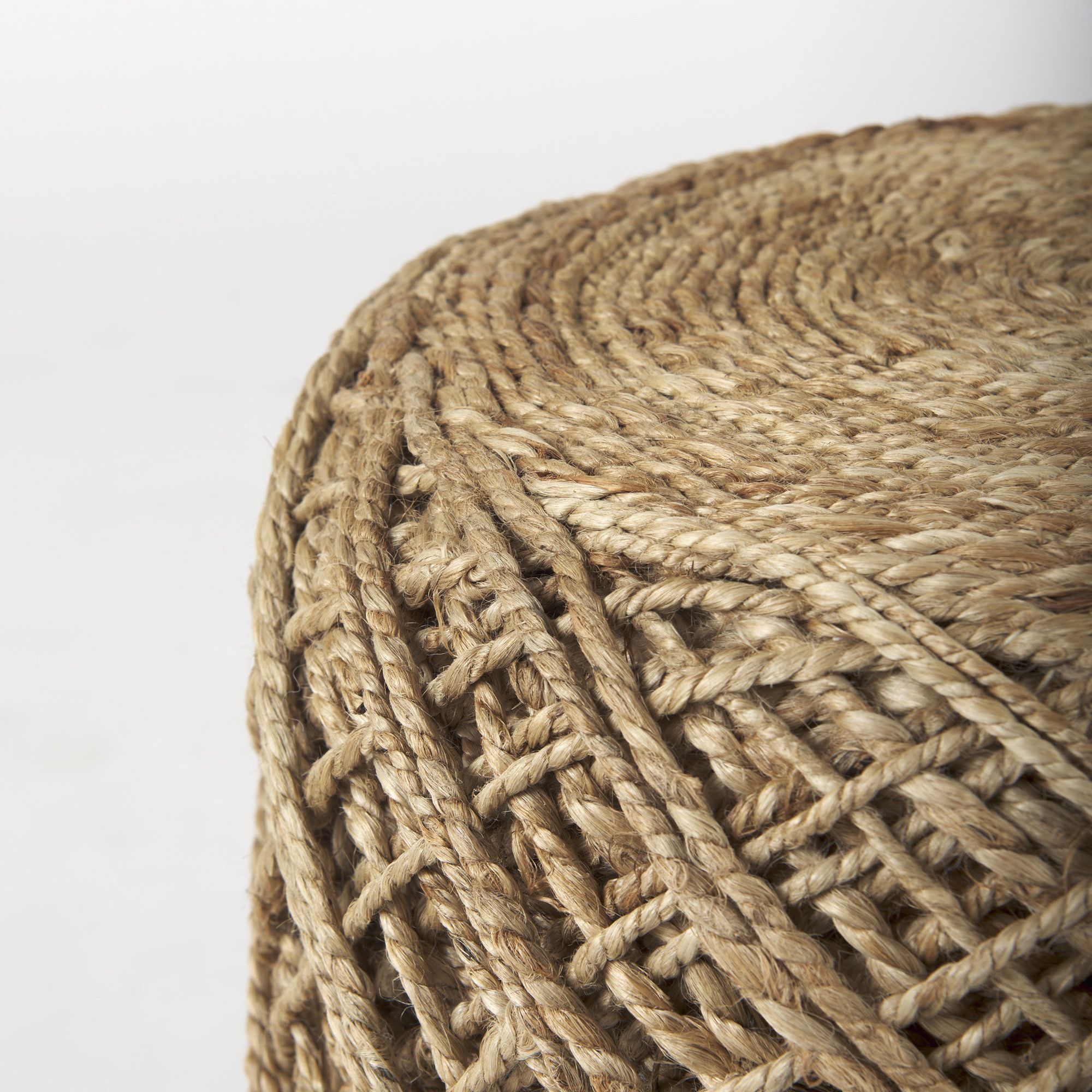 Mercana Allium Cylindrical Pouf - Brown, Wool