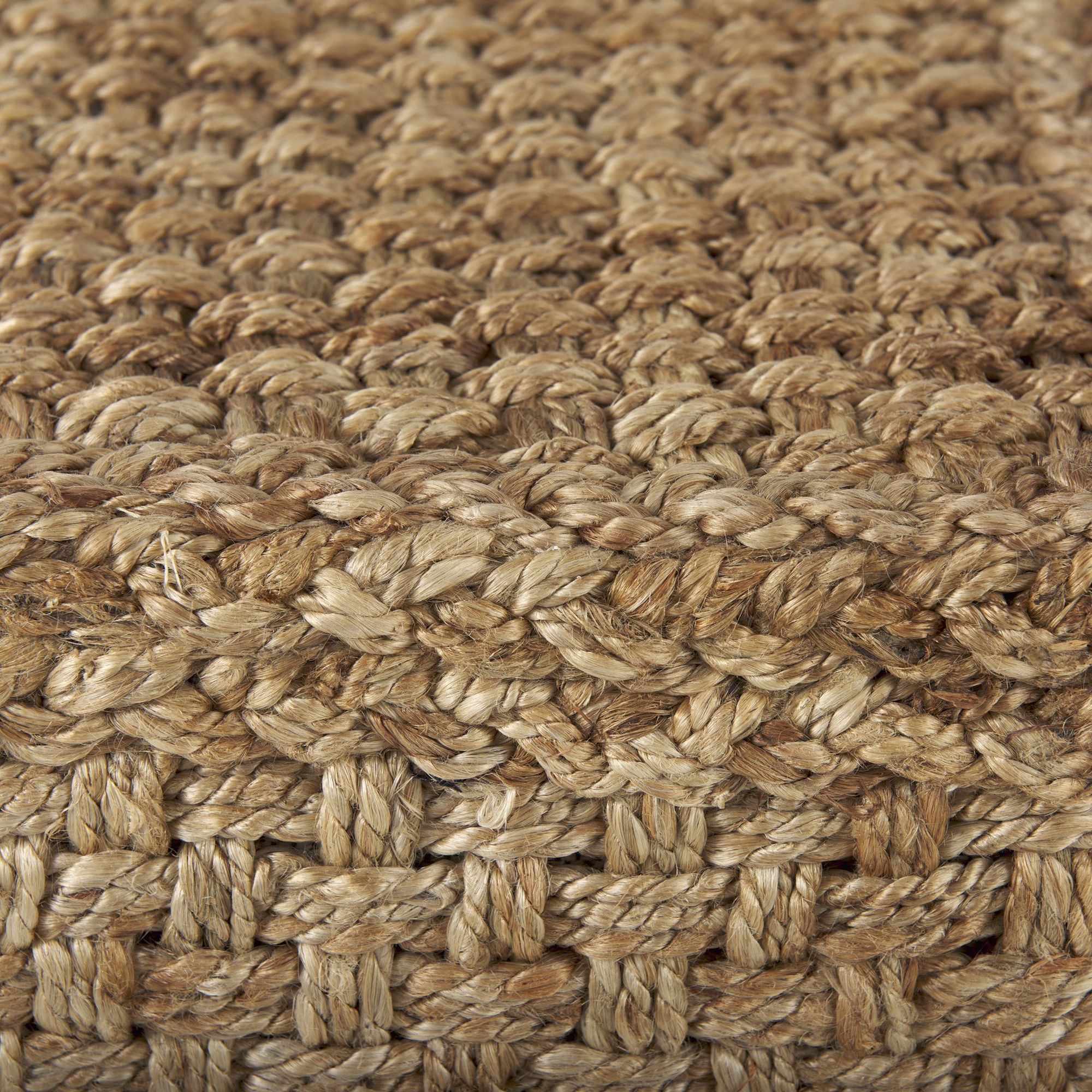 Mercana - Aylin 16.5" Square Brown Jute Pouf