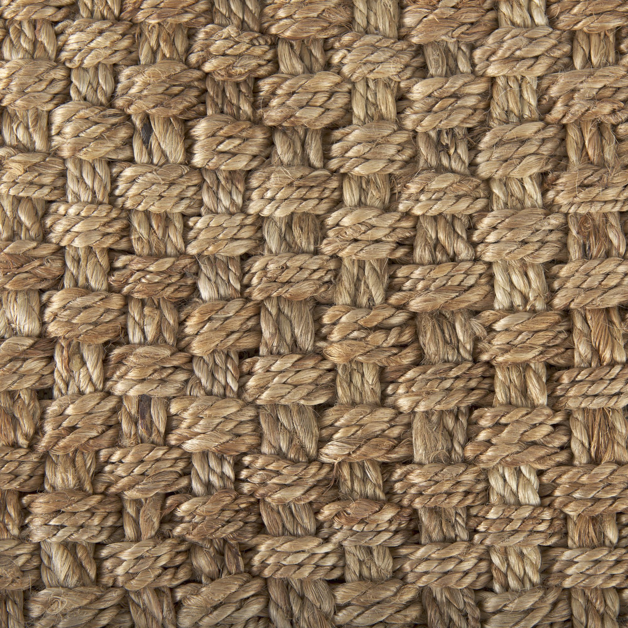 Mercana - Aylin 16.5" Square Brown Jute Pouf