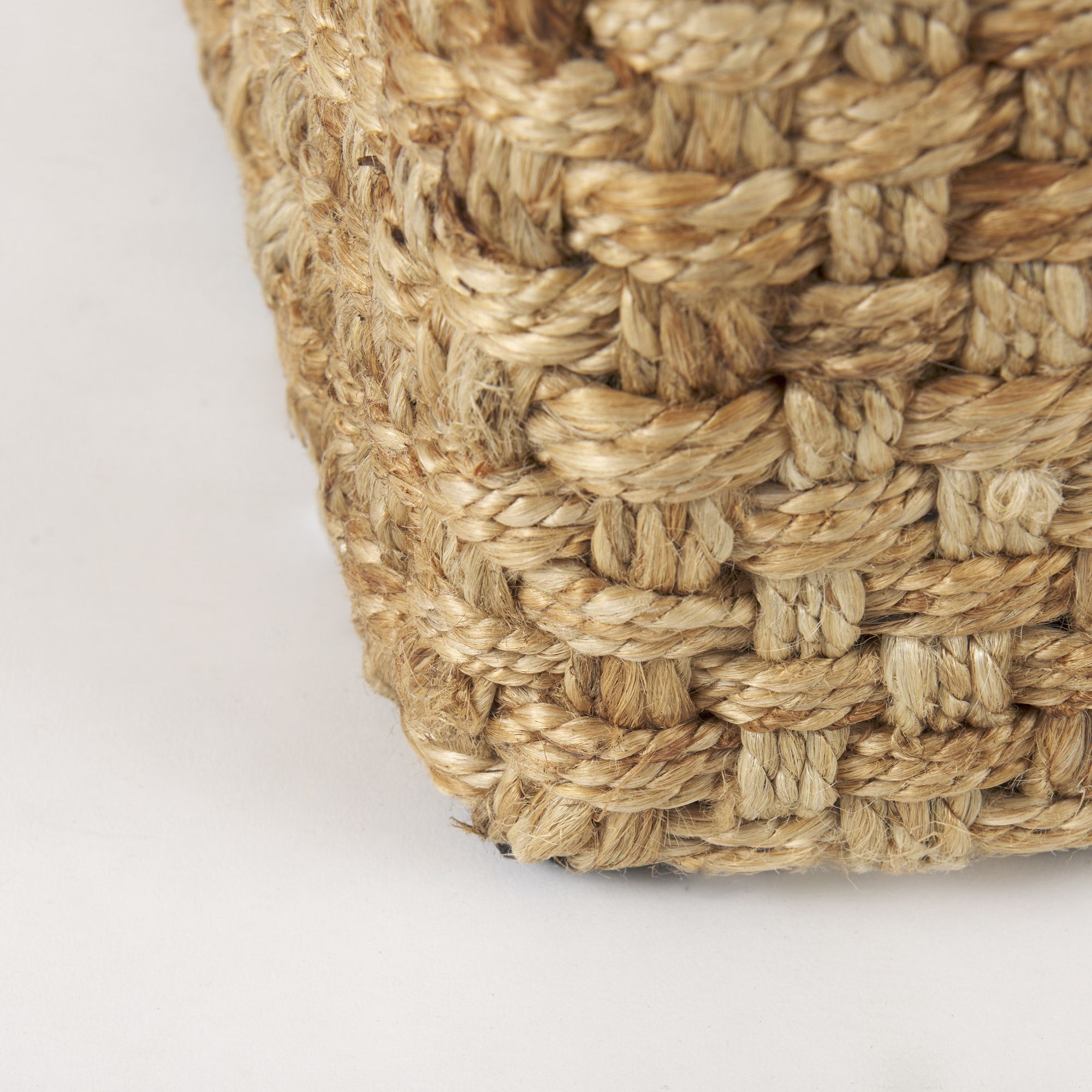 Mercana - Aylin 16.5" Square Brown Jute Pouf