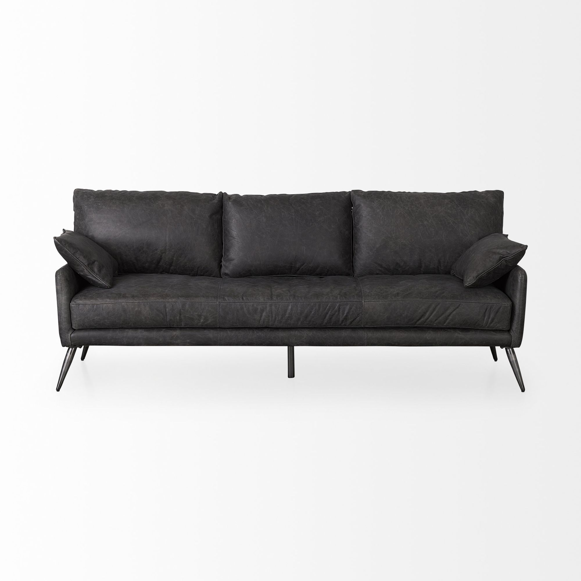 Mercana Cochrane 3 Seater Sofa - Black, Leather