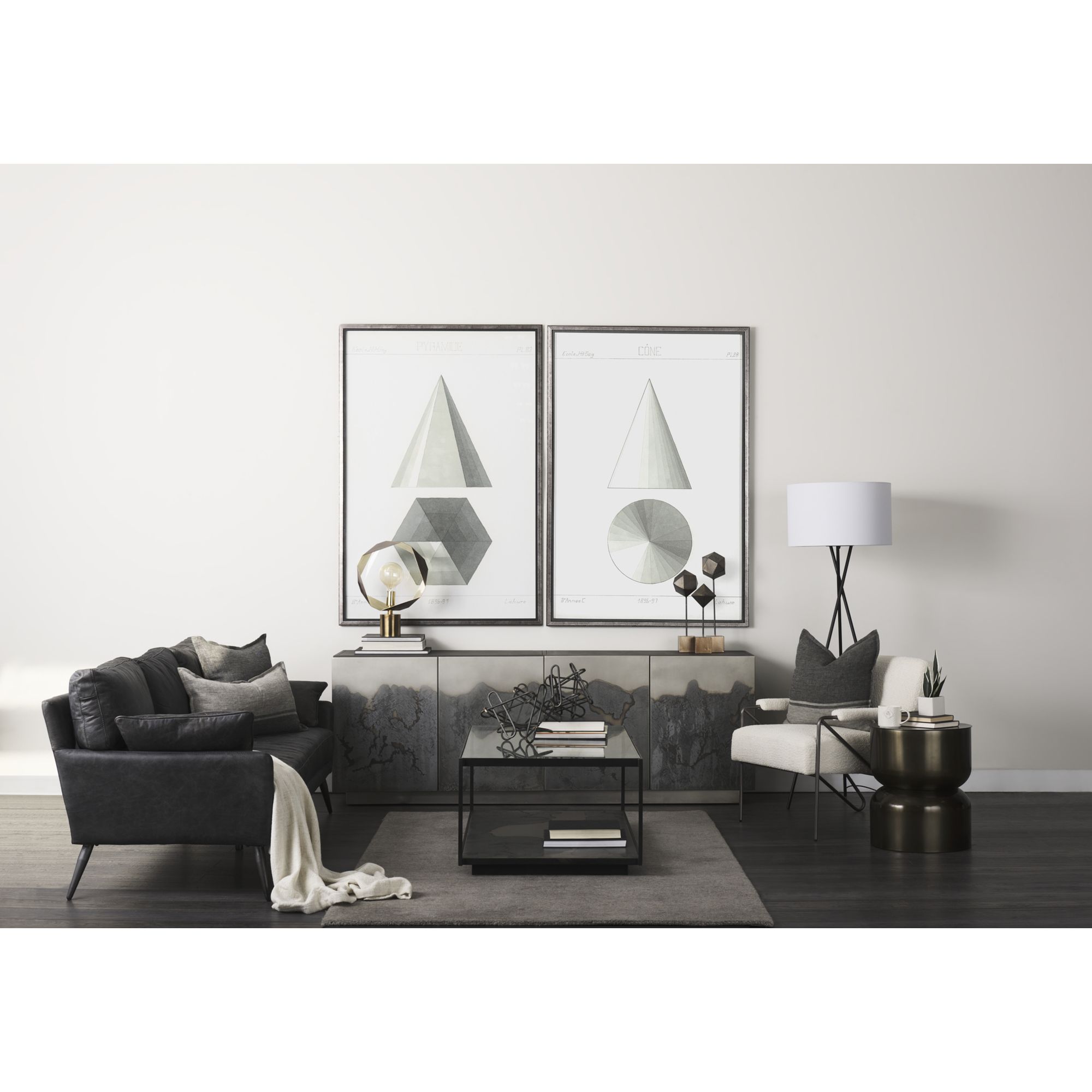 Mercana Cochrane 3 Seater Sofa - Black, Leather