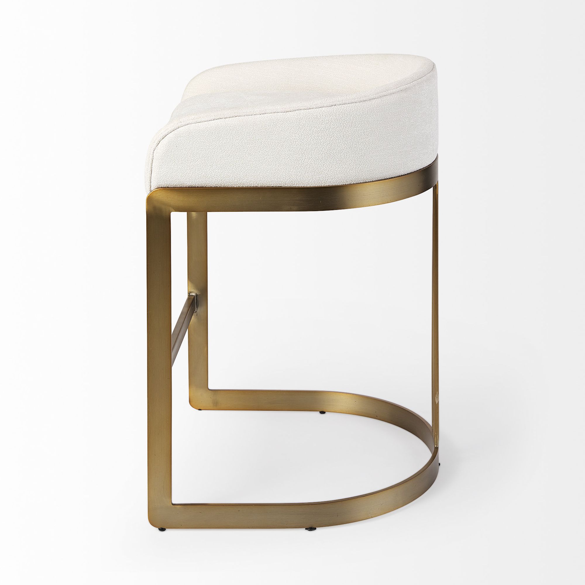 Mercana Hollyfield 29" Counter Stool with Gold Metal Base - Cream